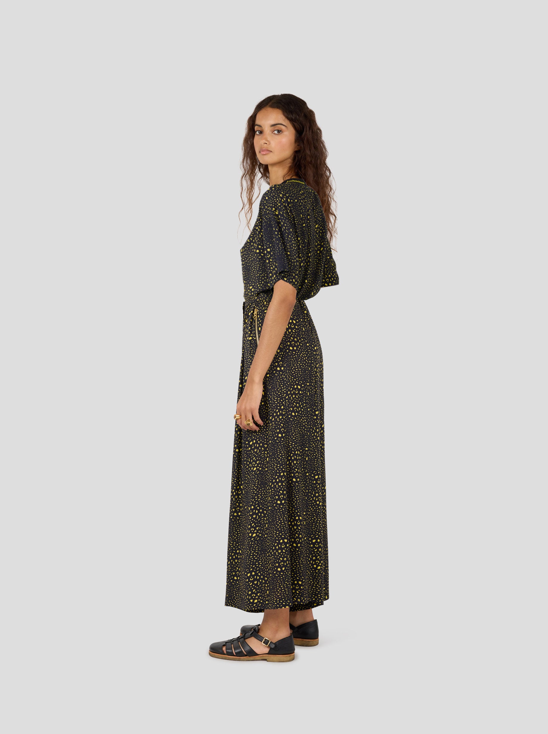 Doll Pants in Black Leopard