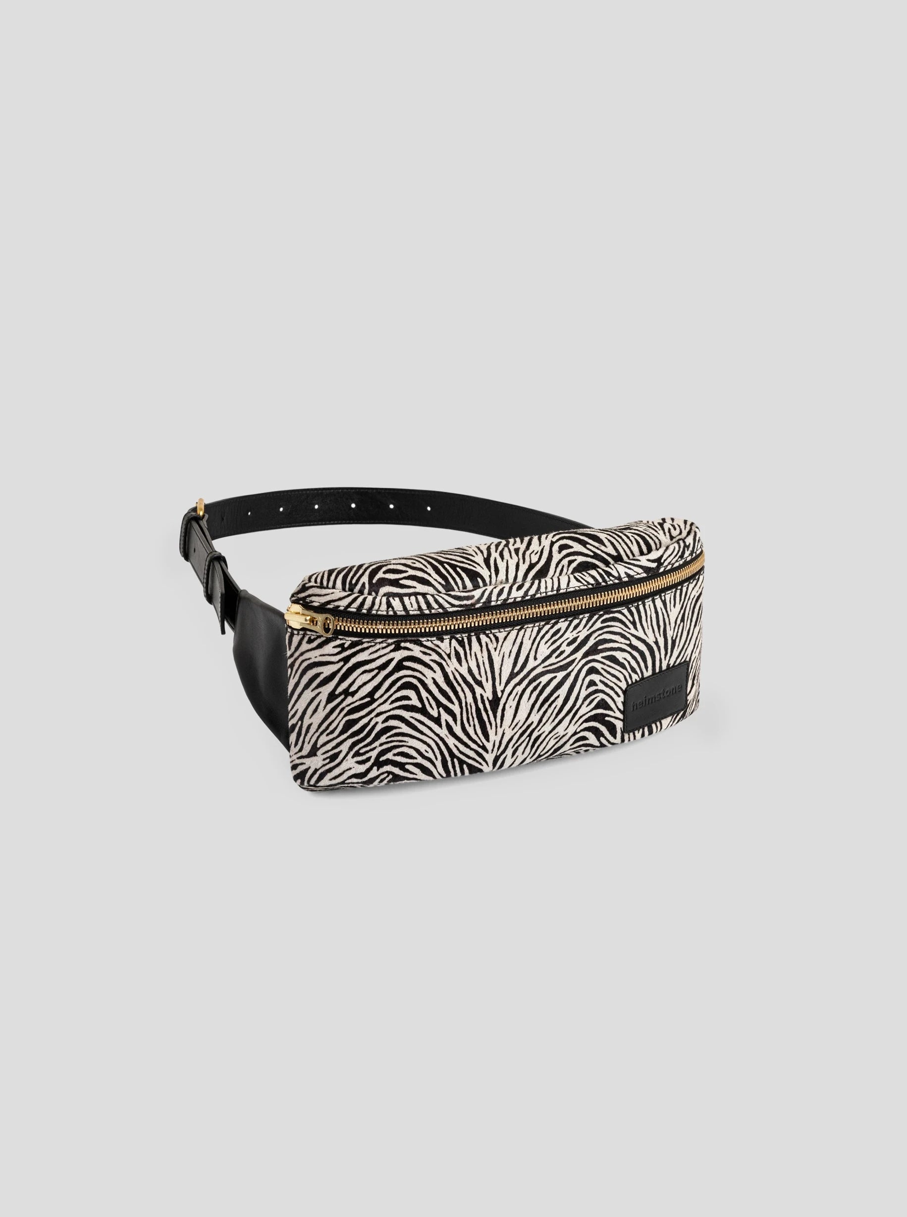 Fanny pack in Zebra printed leather