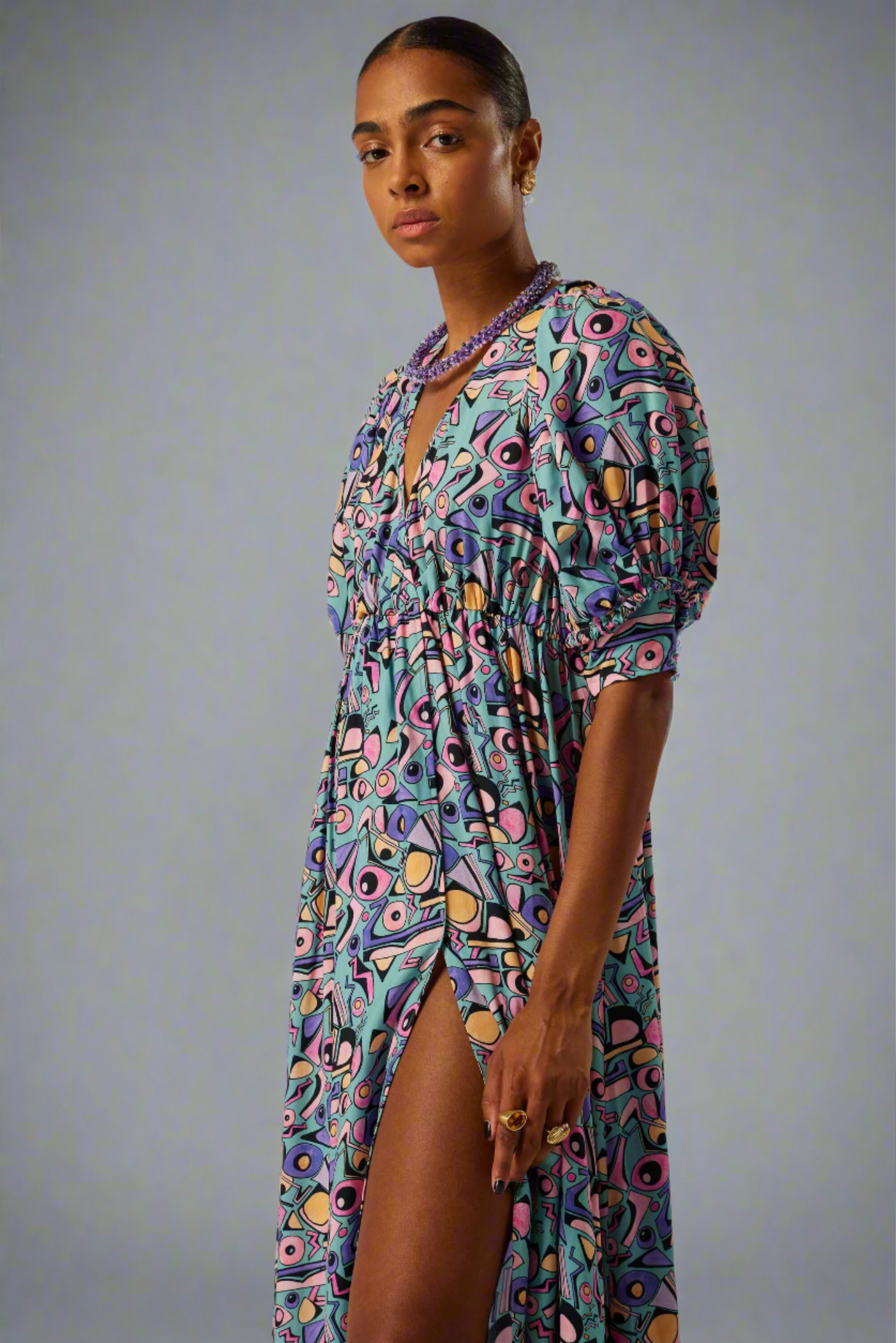 Jim dress in Miami Factory print