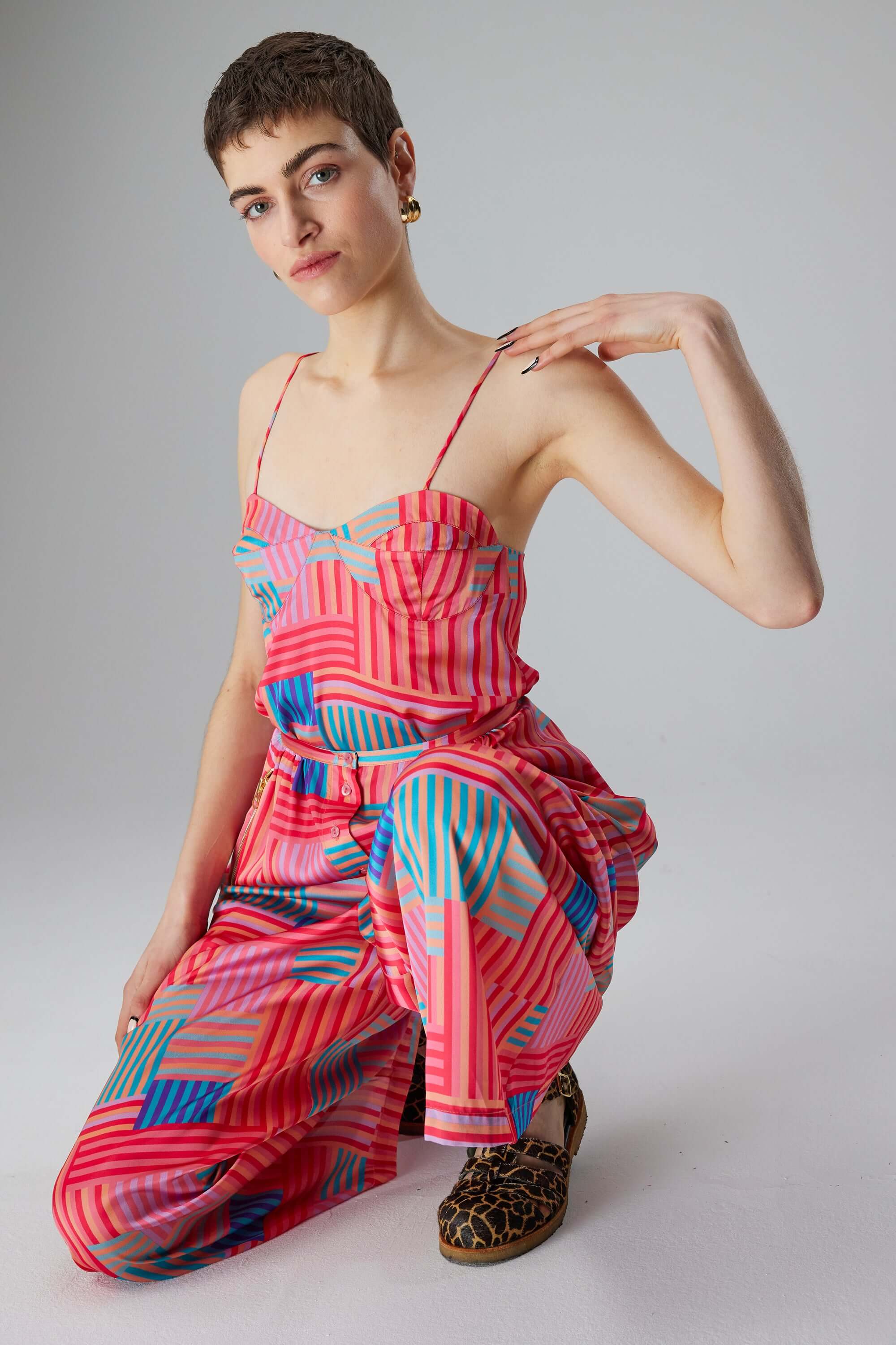 Nelson top in Strike print