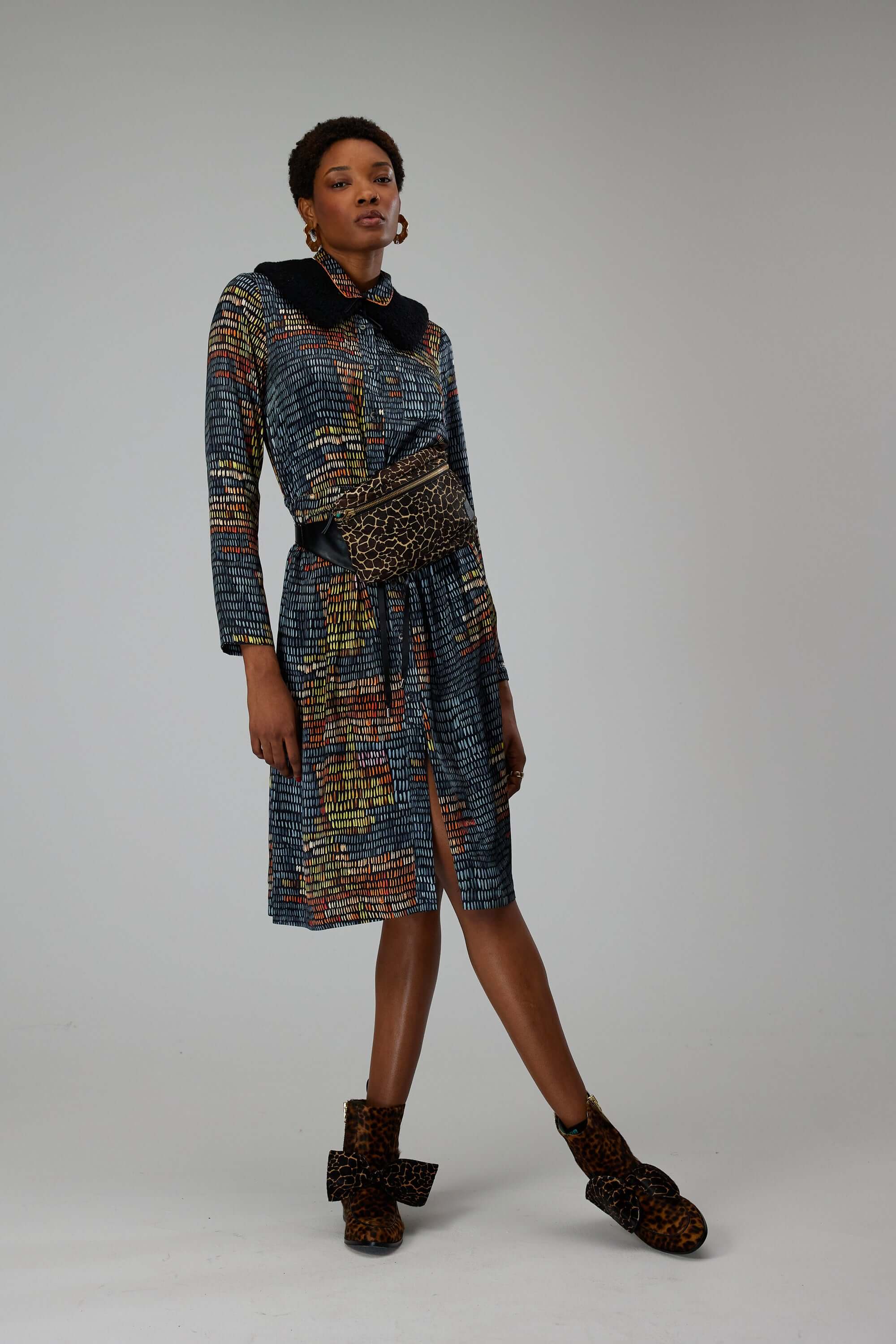 Edison dress in Dark and stormy print