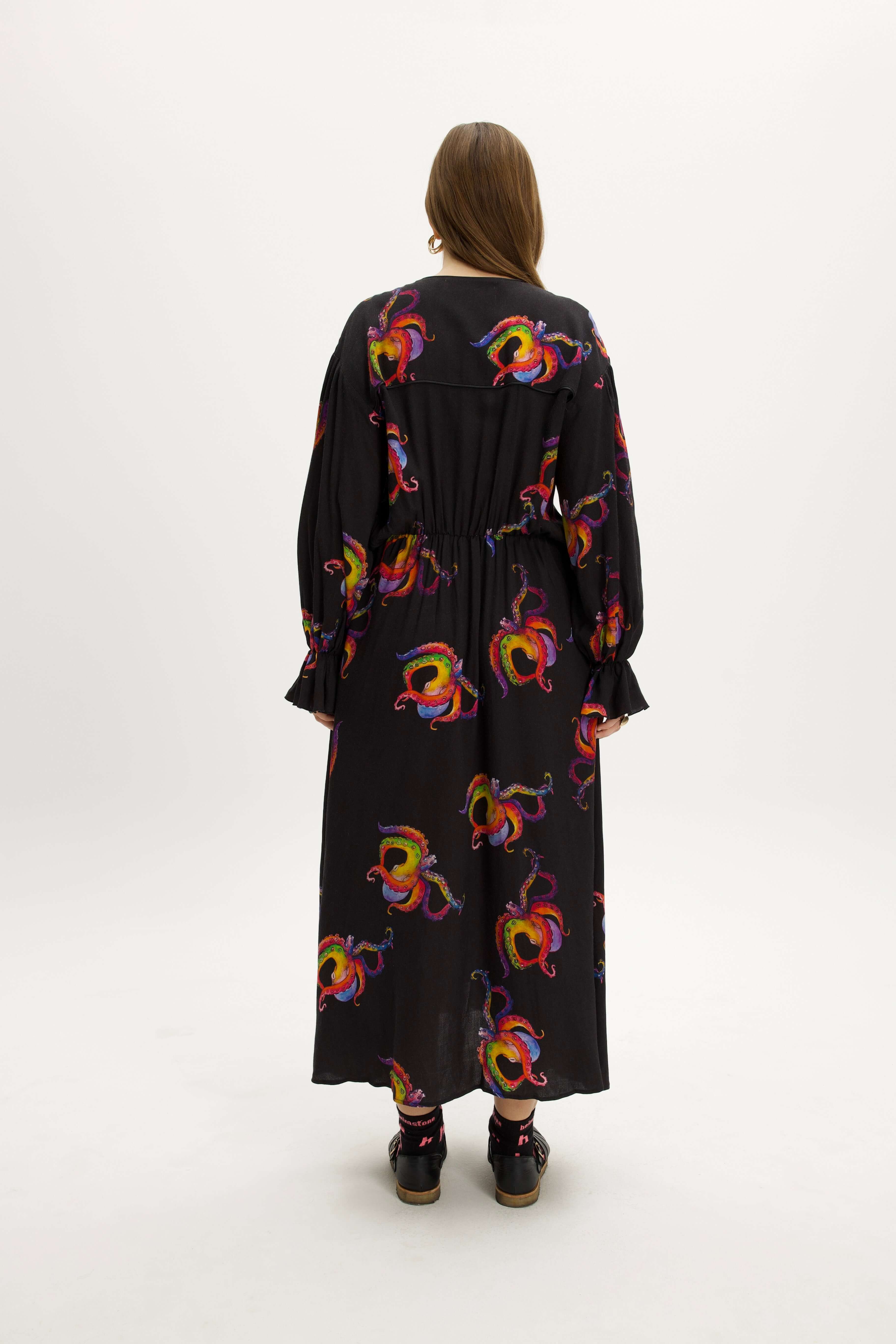 Pili Dress in Happy Octopus Print