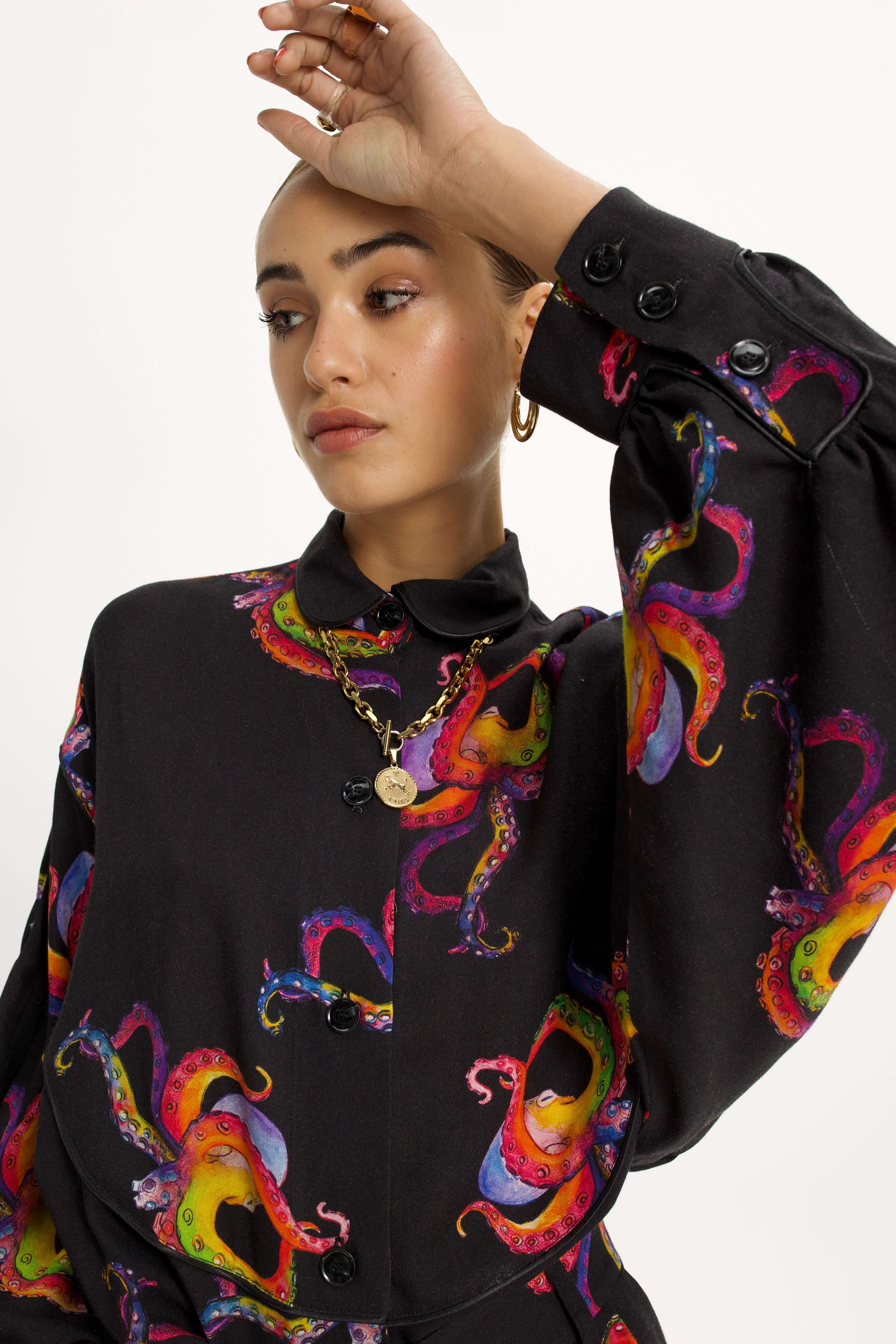 Tasman Shirt in Happy Octopus Print