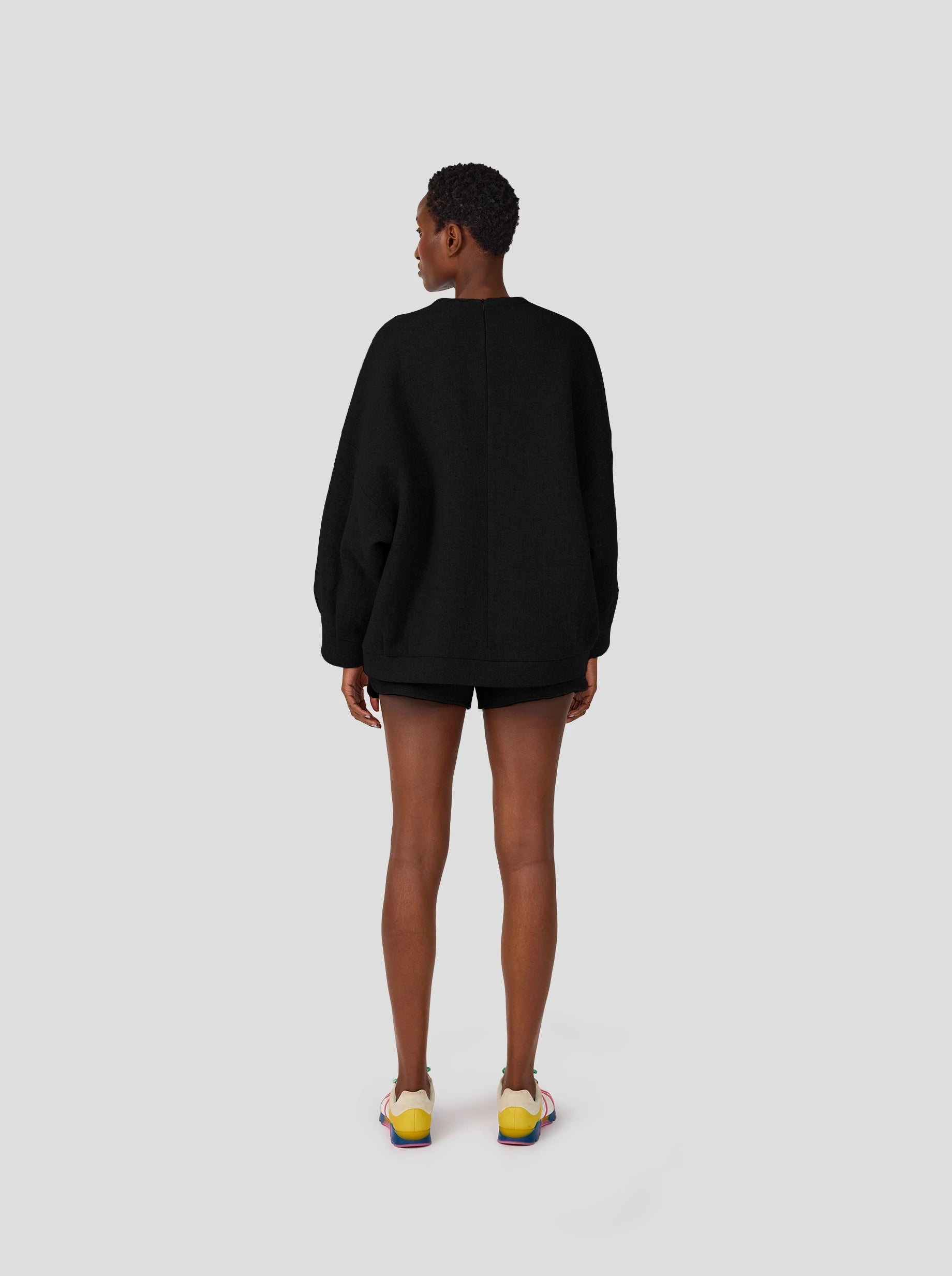 Harlem Jumper in Black Woolen Cashmere