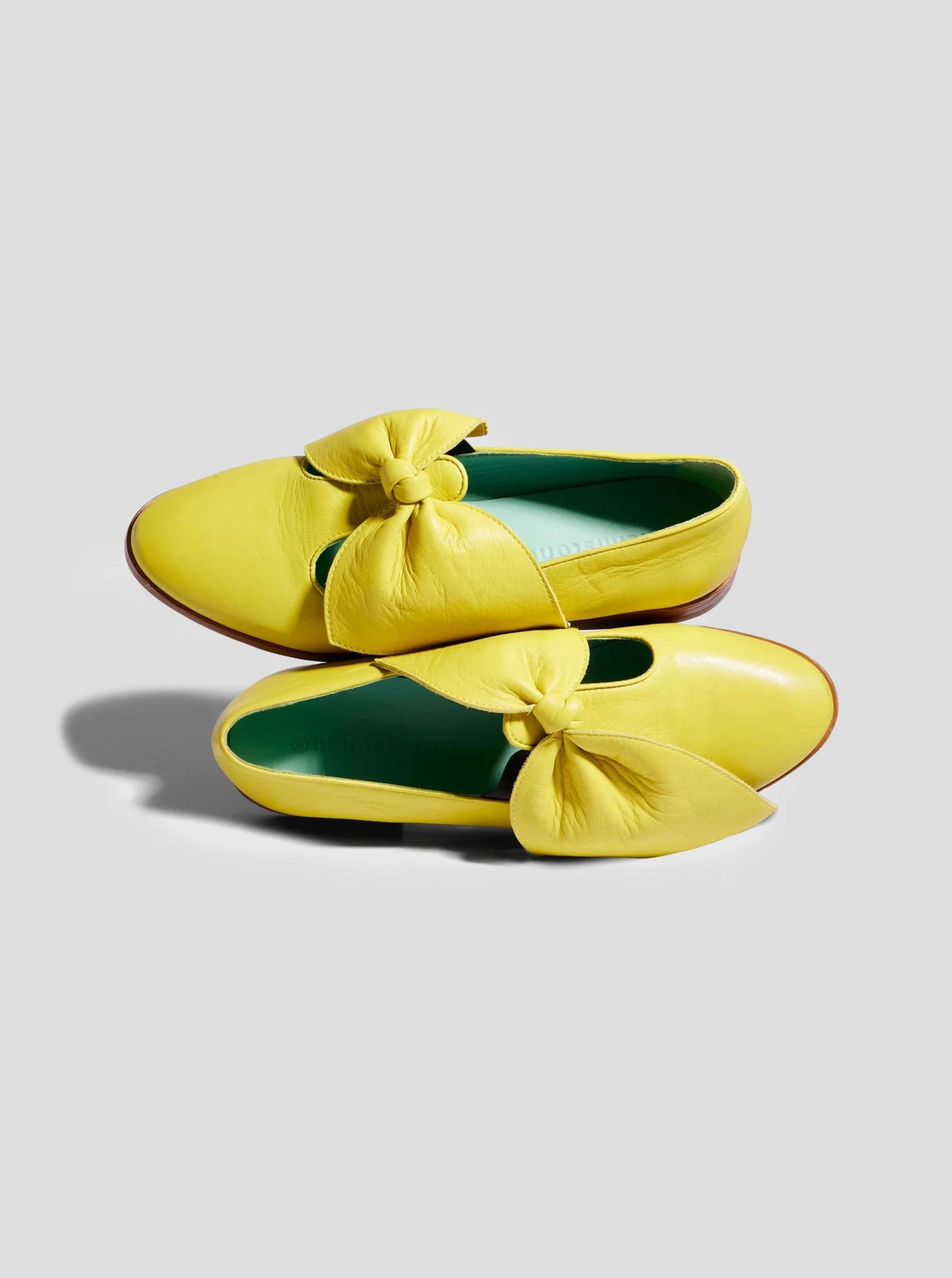 BB Ballerina Shoes in Yellow Leather