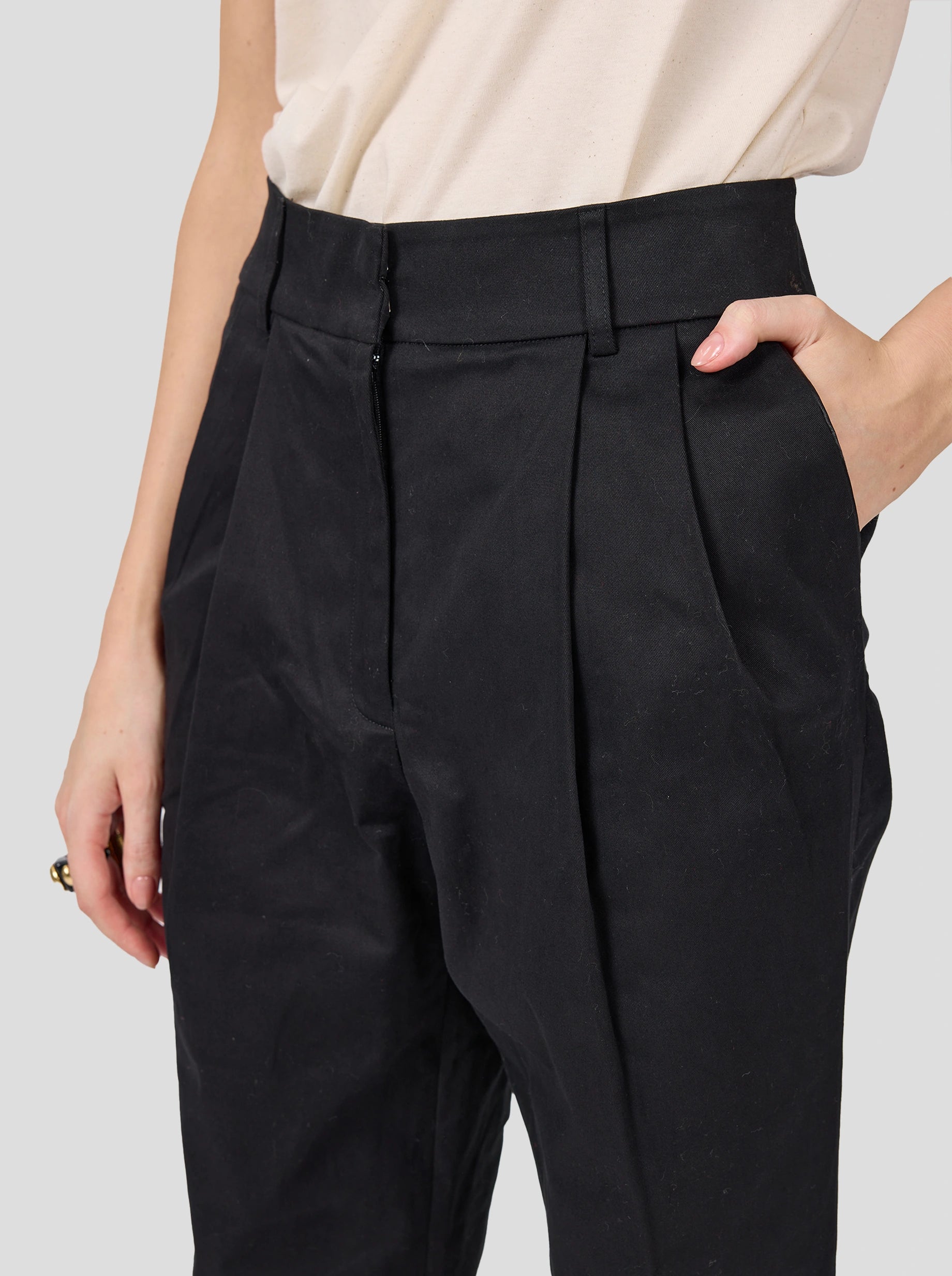 Gabriel Pants in Black Cotton