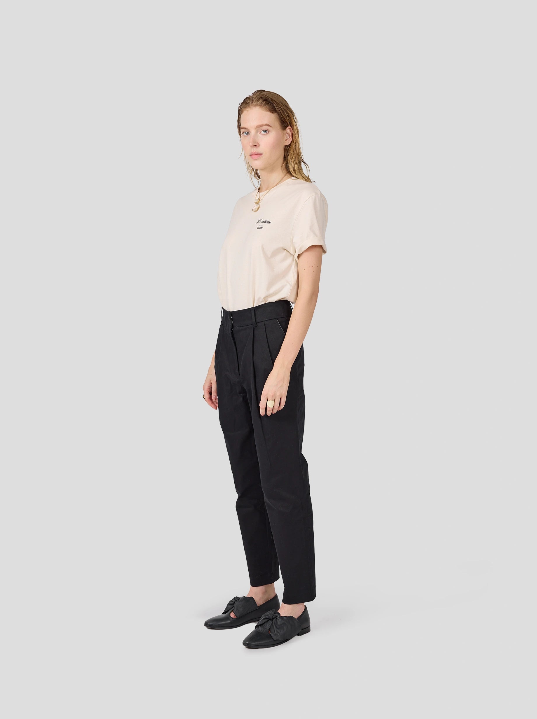 Gabriel Pants in Black Cotton