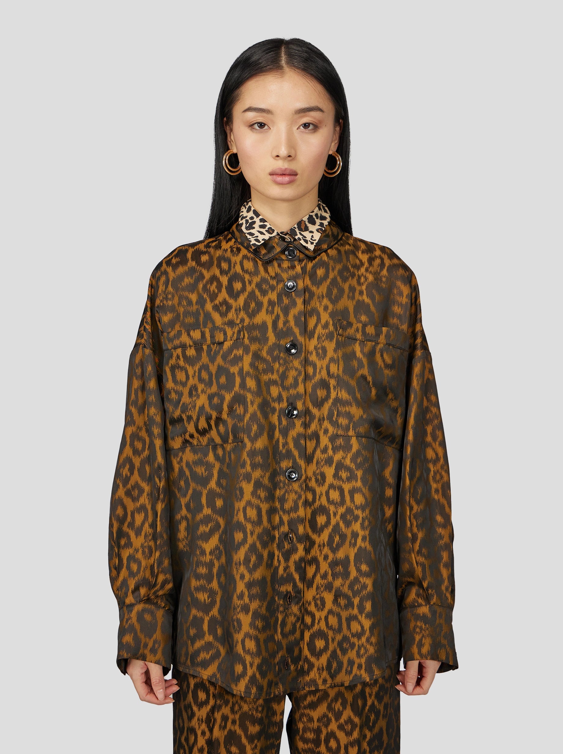 ASTRÉE SHIRT IN BRONZE LEOPARD