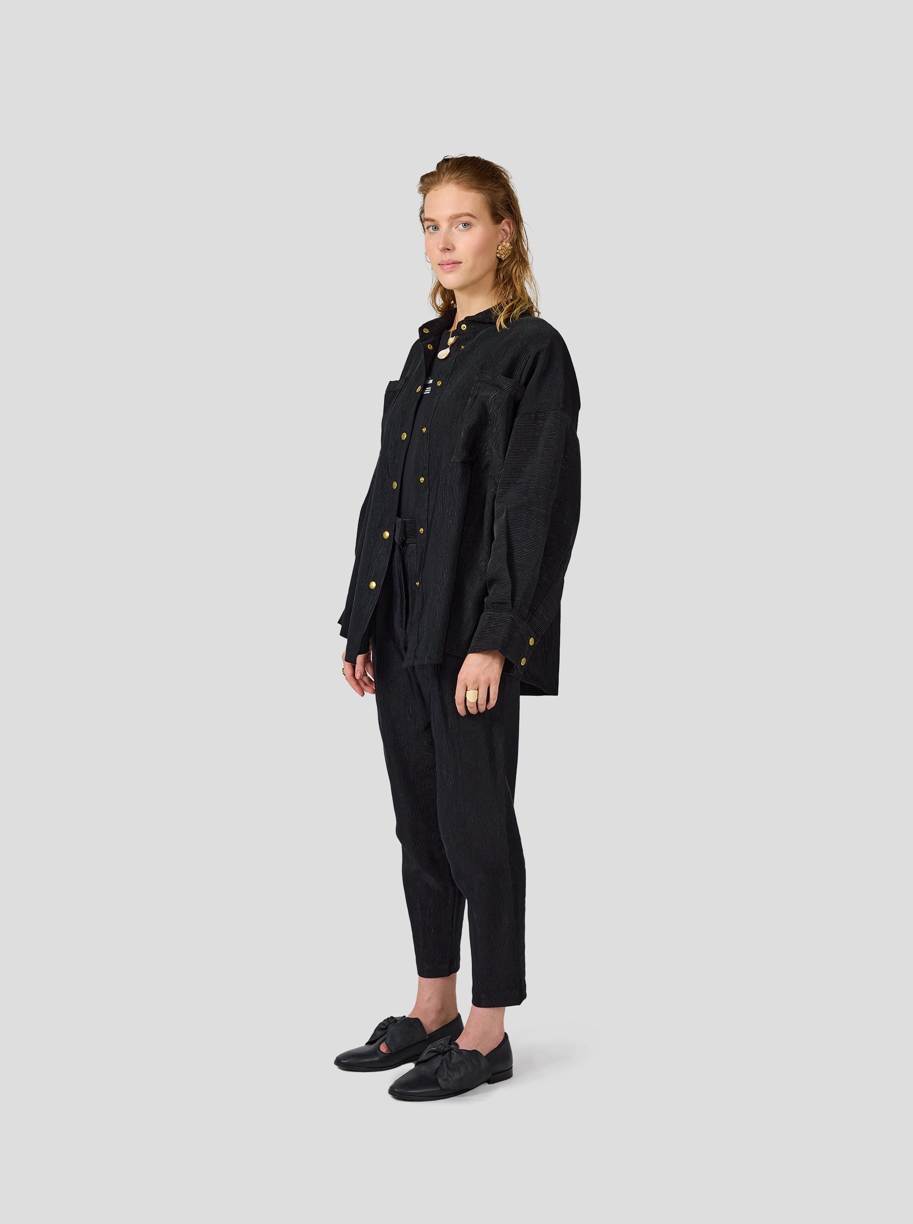 Astrée overshirt in coal Ottoman