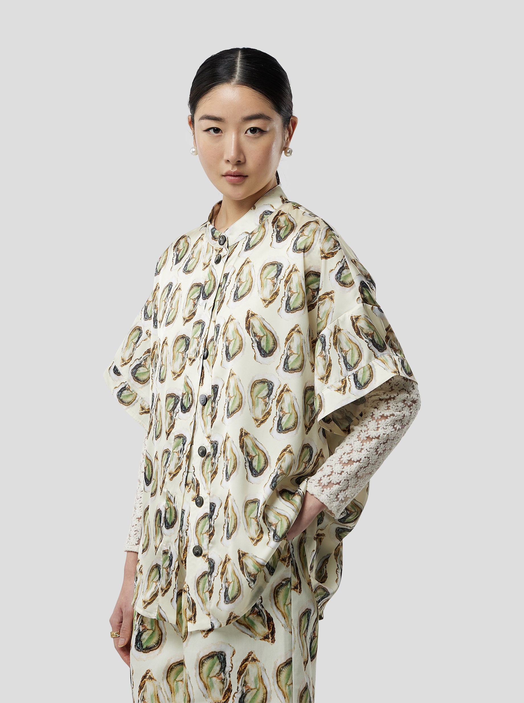 Pixie shirt in Lustruous Oyster print