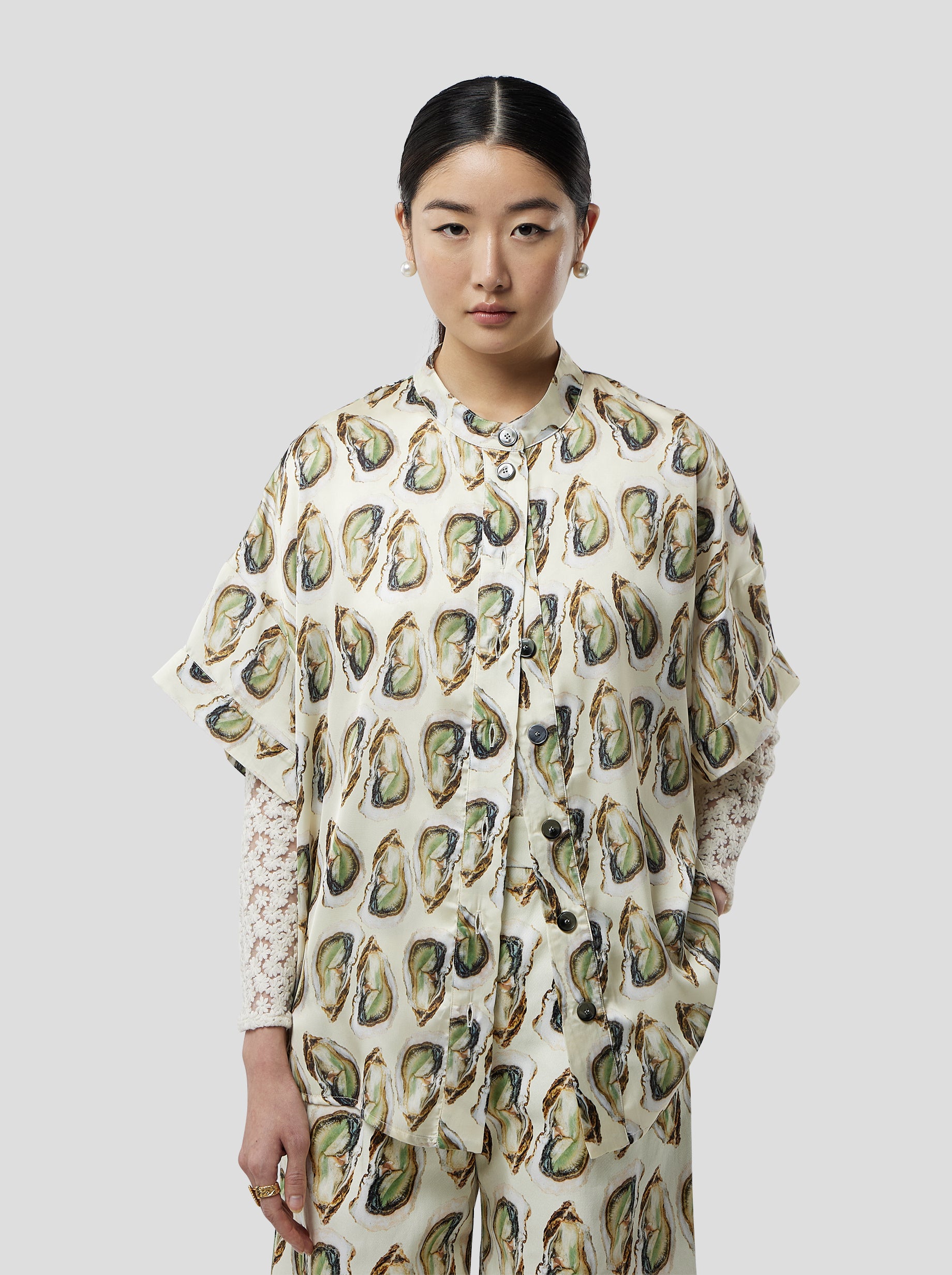 Pixie shirt in Lustruous Oyster print