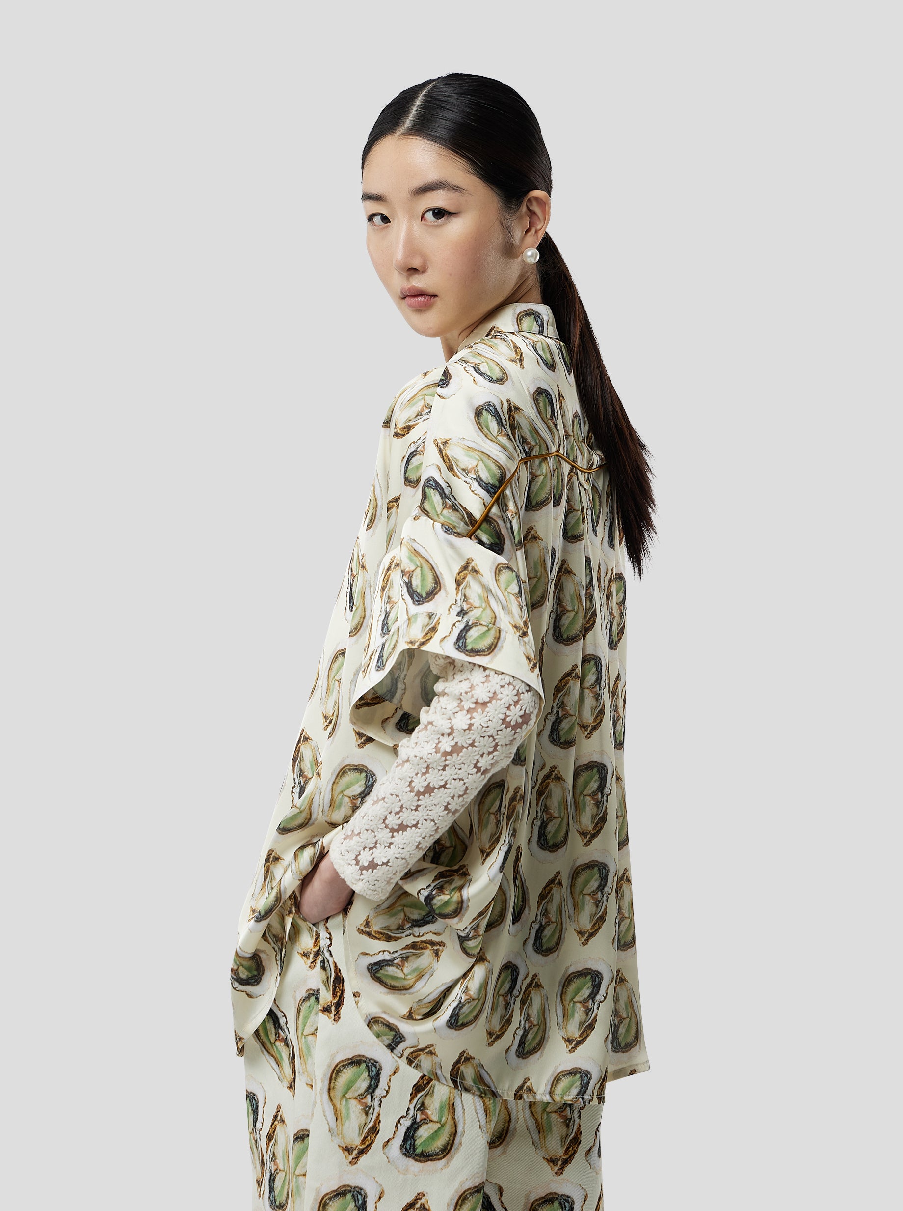 Pixie shirt in Lustruous Oyster print