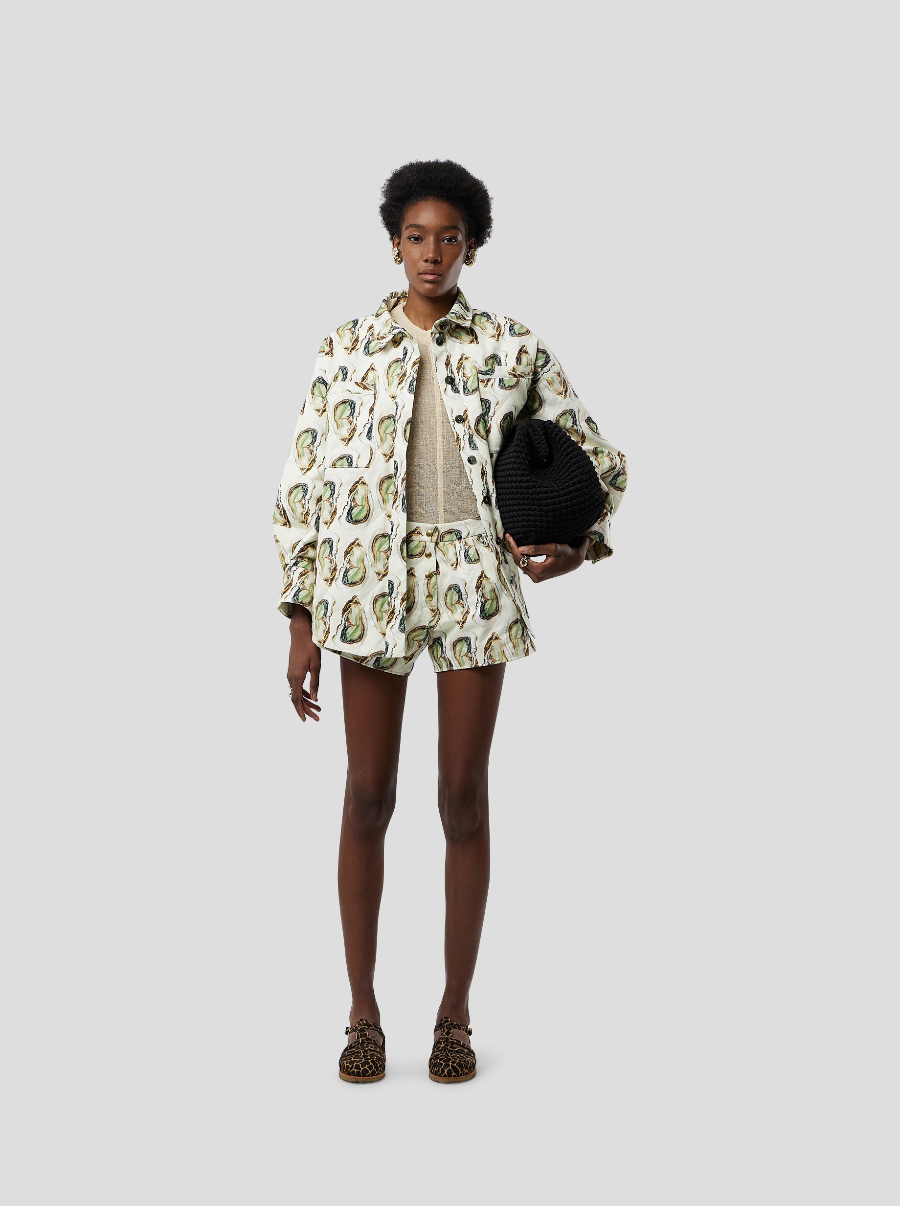 Astrée shirt in Oyster print on Denim
