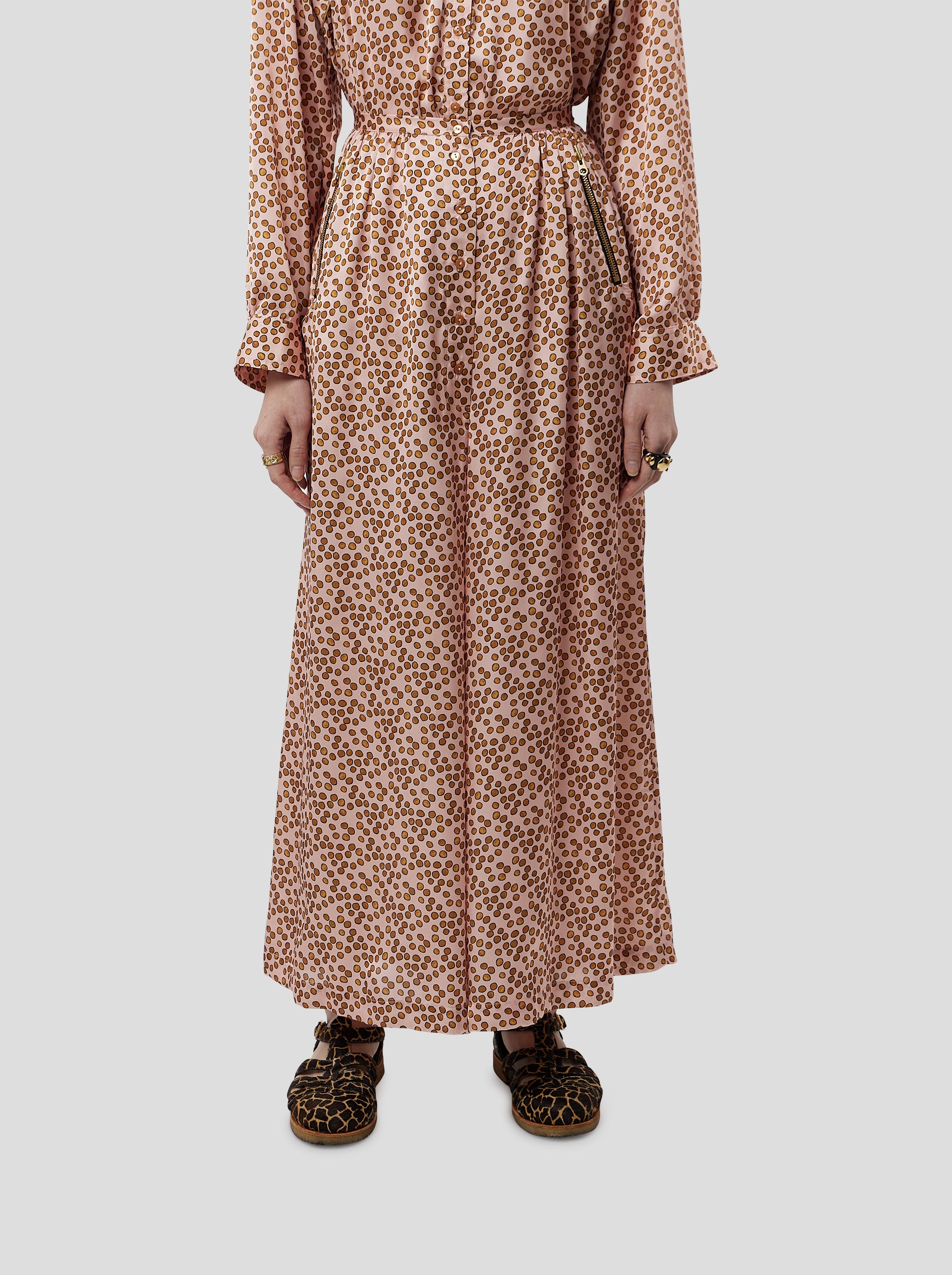 Doll Pants in Powder Messy Dots Print
