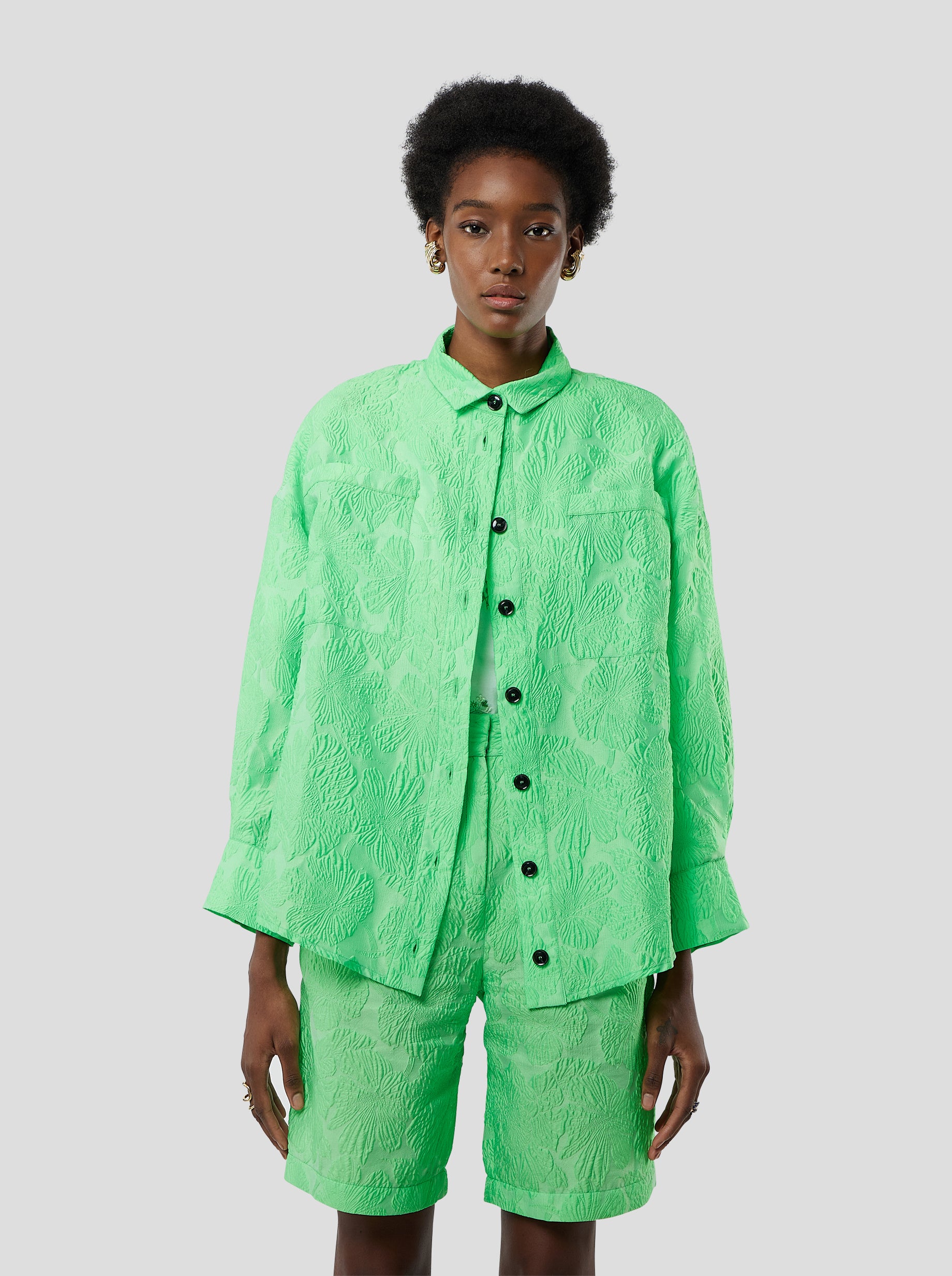Astrée shirt in embossed Cactus