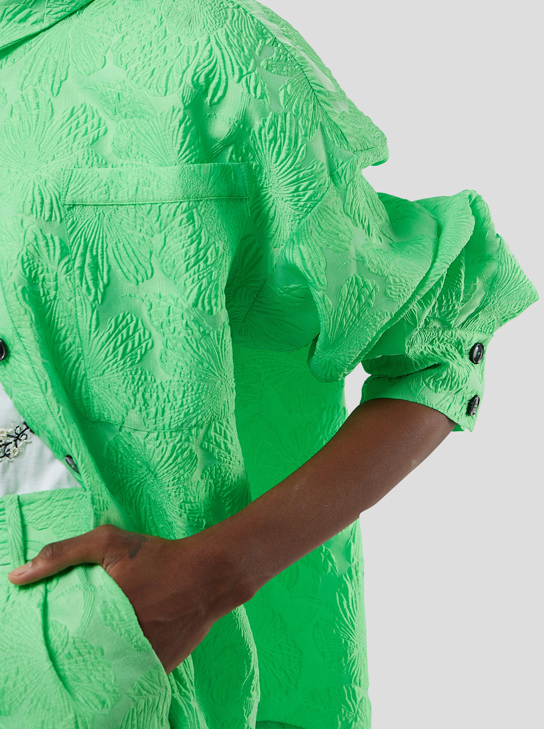 Astrée shirt in embossed Cactus
