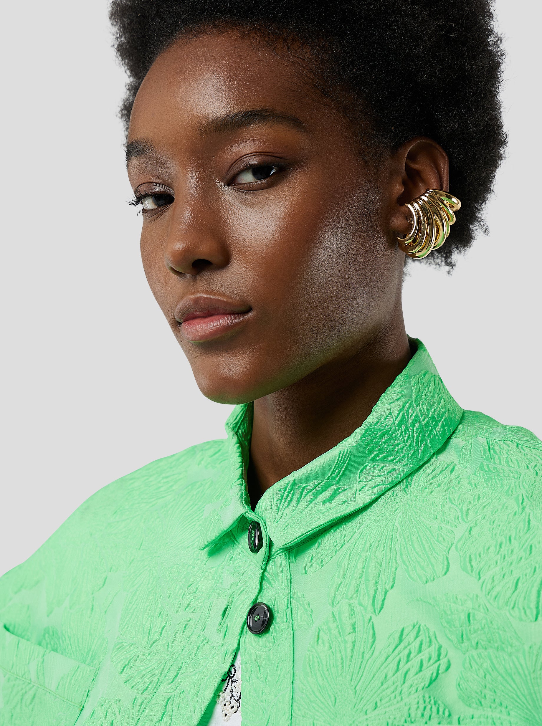 Astrée shirt in embossed Cactus