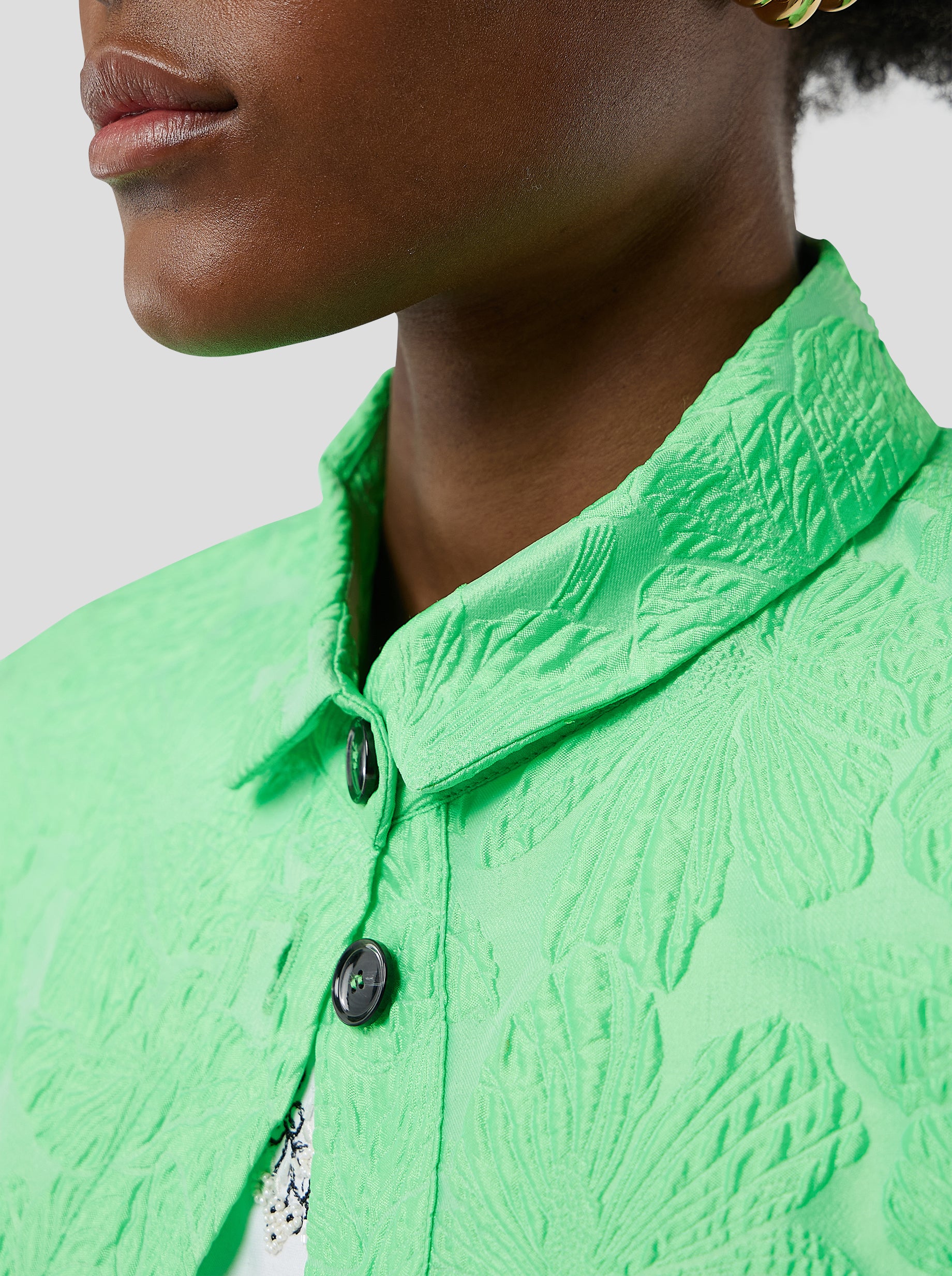Astrée shirt in embossed Cactus