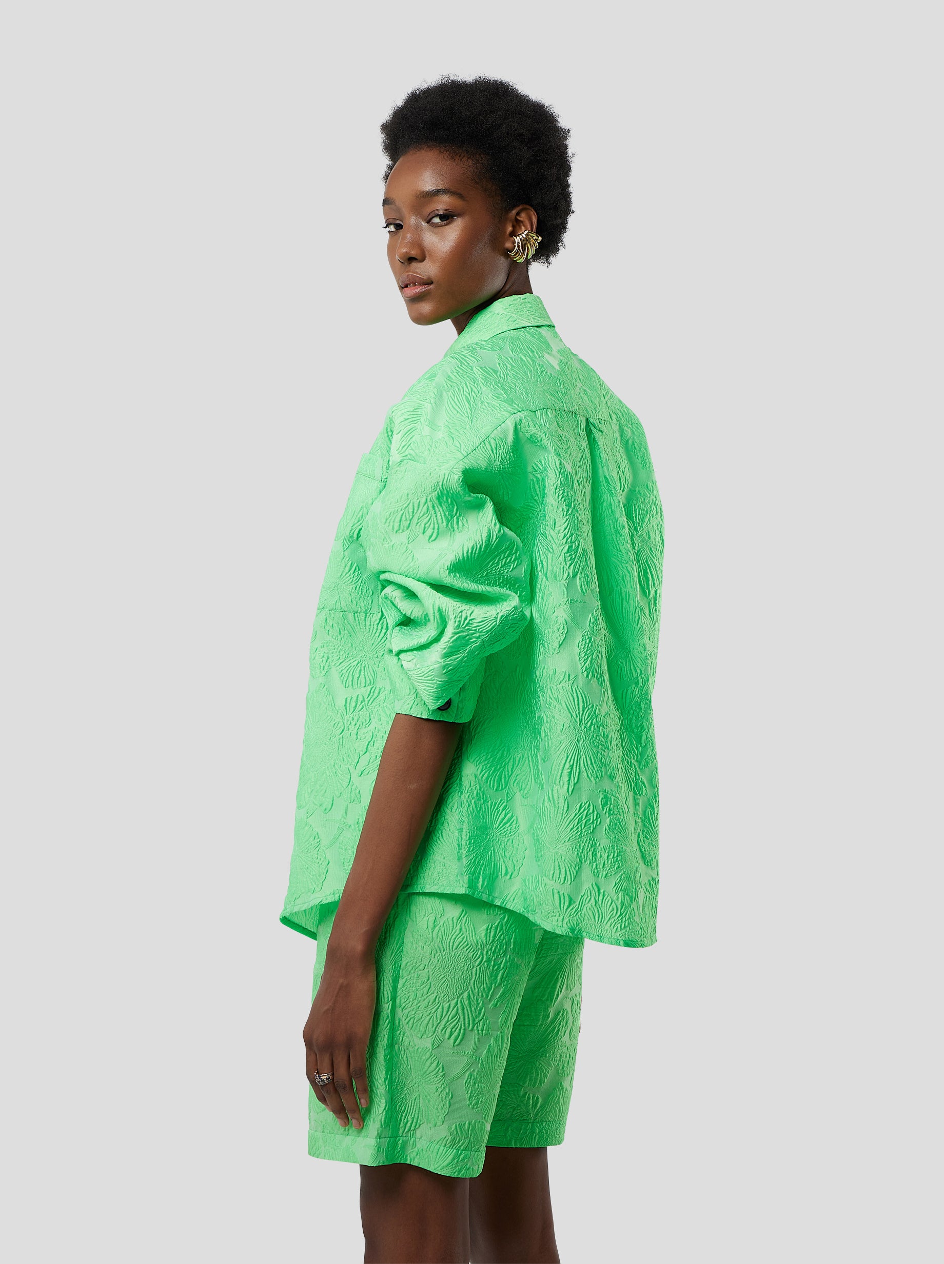 Astrée shirt in embossed Cactus