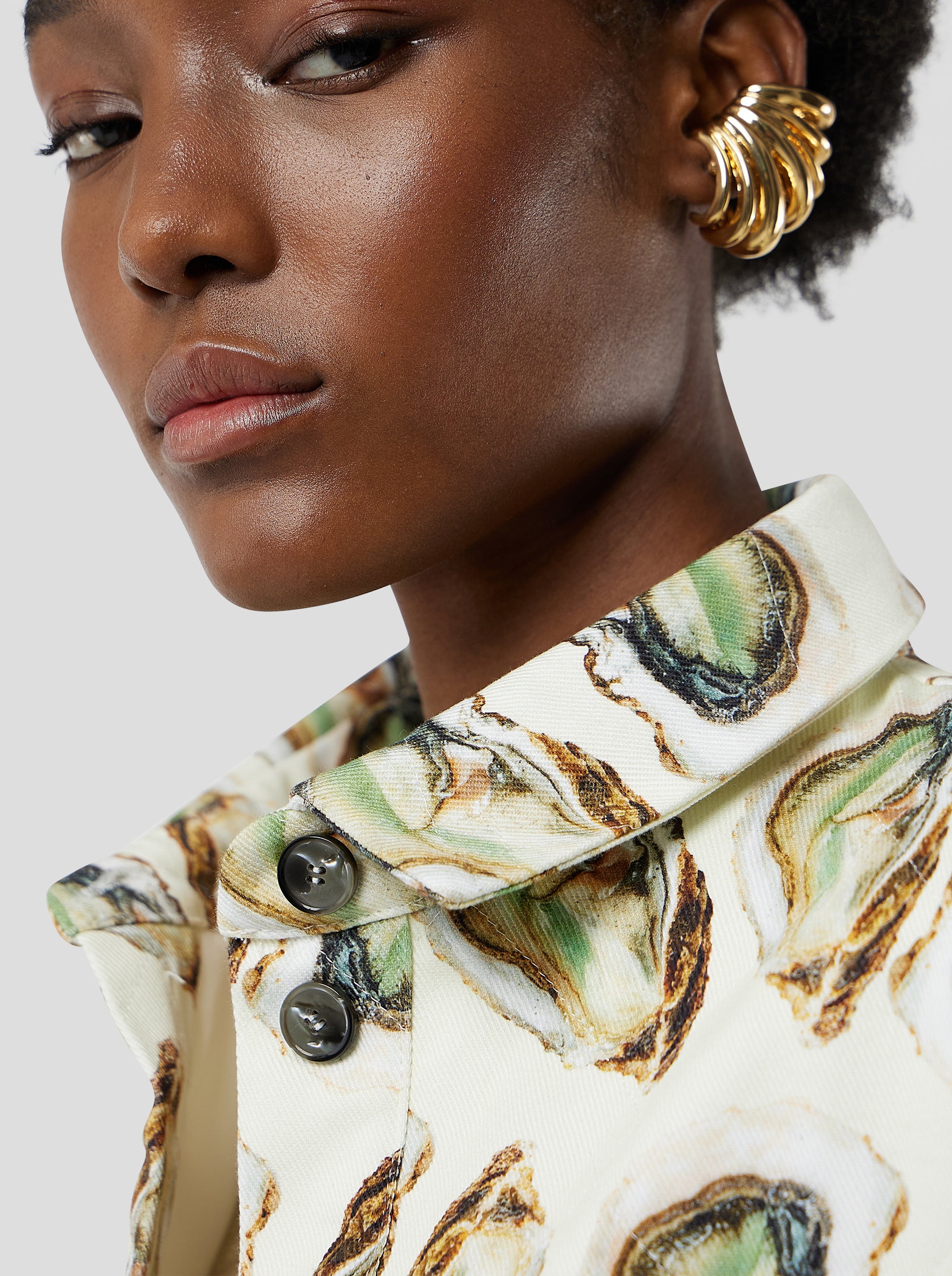 Astrée shirt in Oyster print on Denim