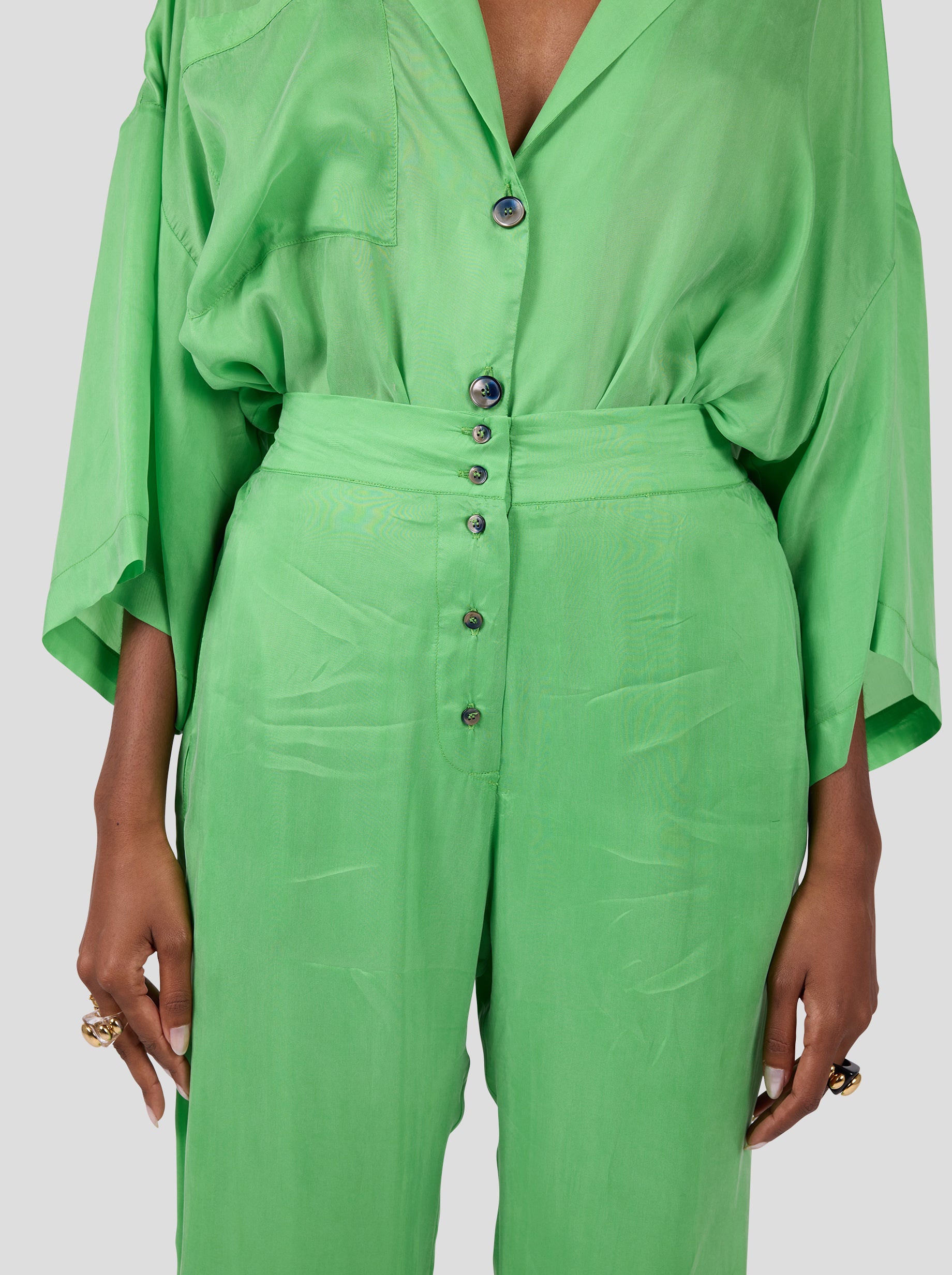 Spartacus pants in Green Kelly Cupro