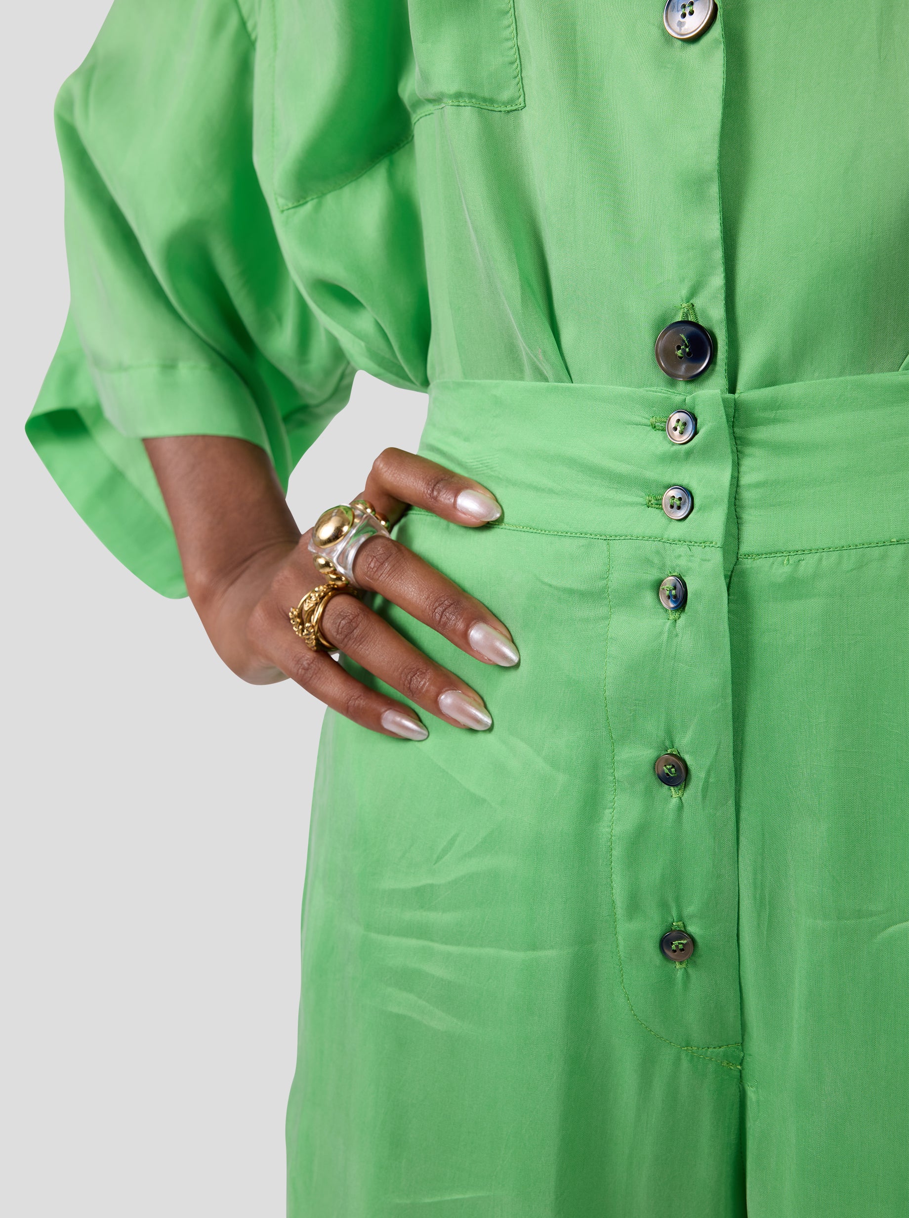 Spartacus pants in Green Kelly Cupro