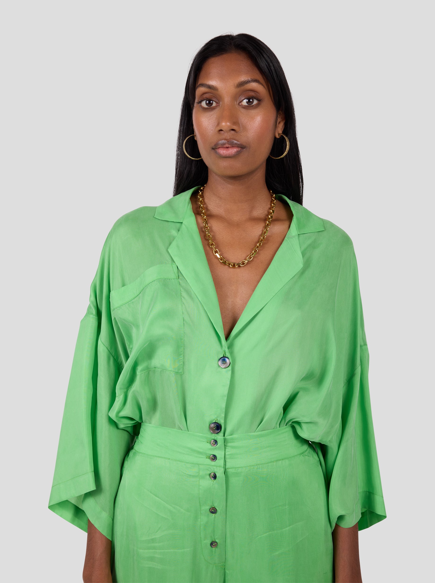 Spartacus pants in Green Kelly Cupro