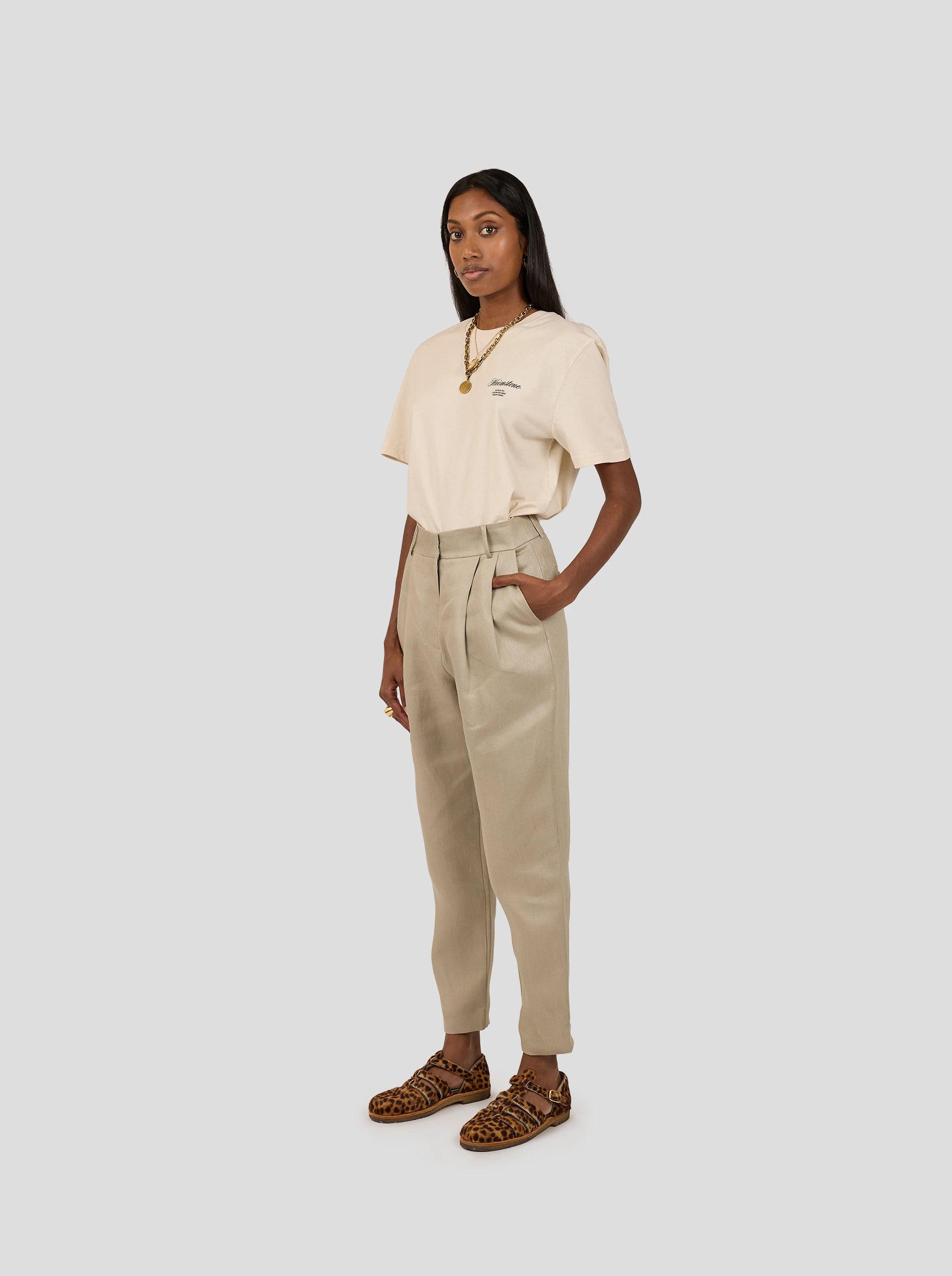 Gabriel Pants in Sand Linen