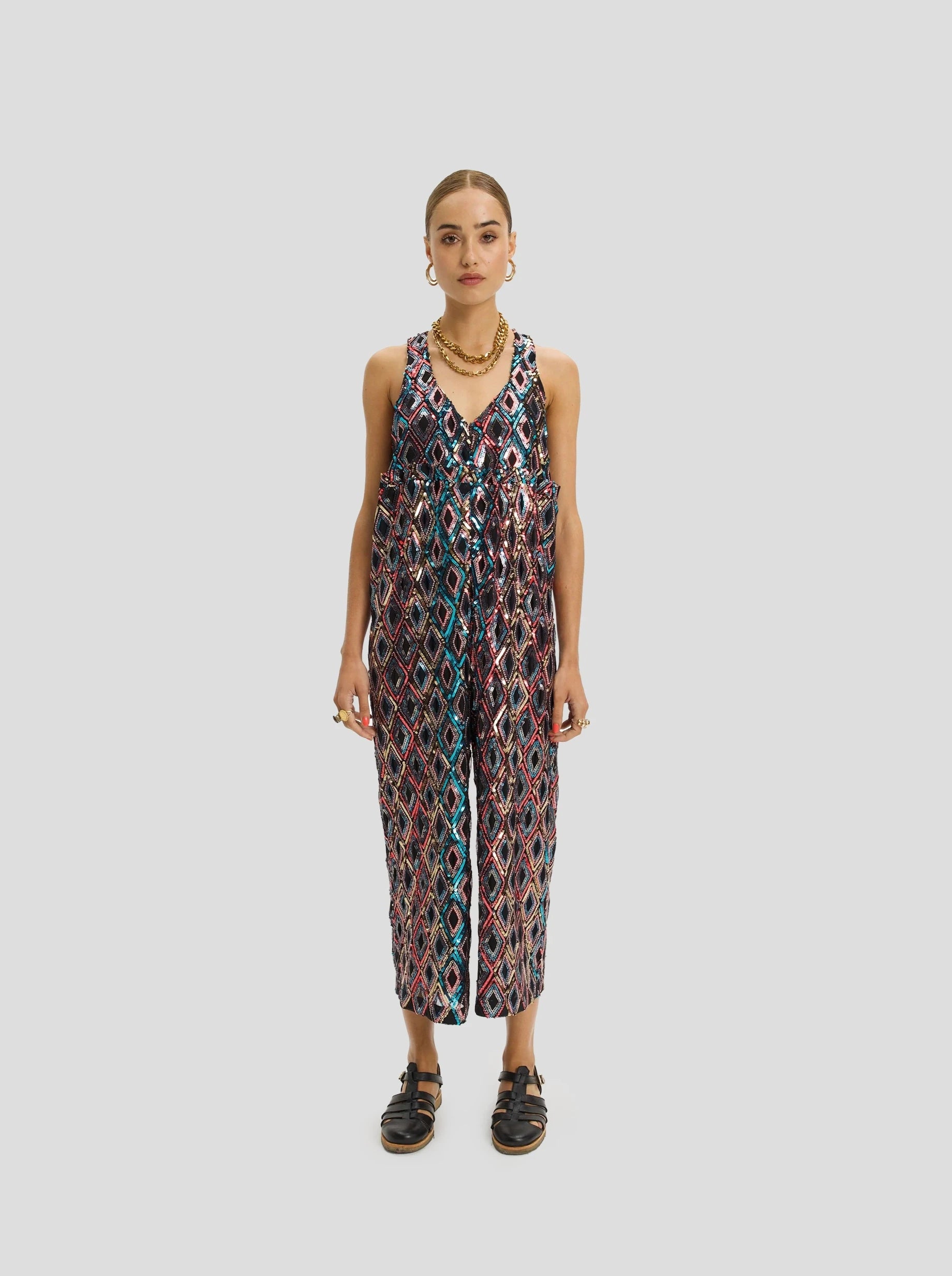 Lottie Jumpsuit in Jazz Aquatique Sequins