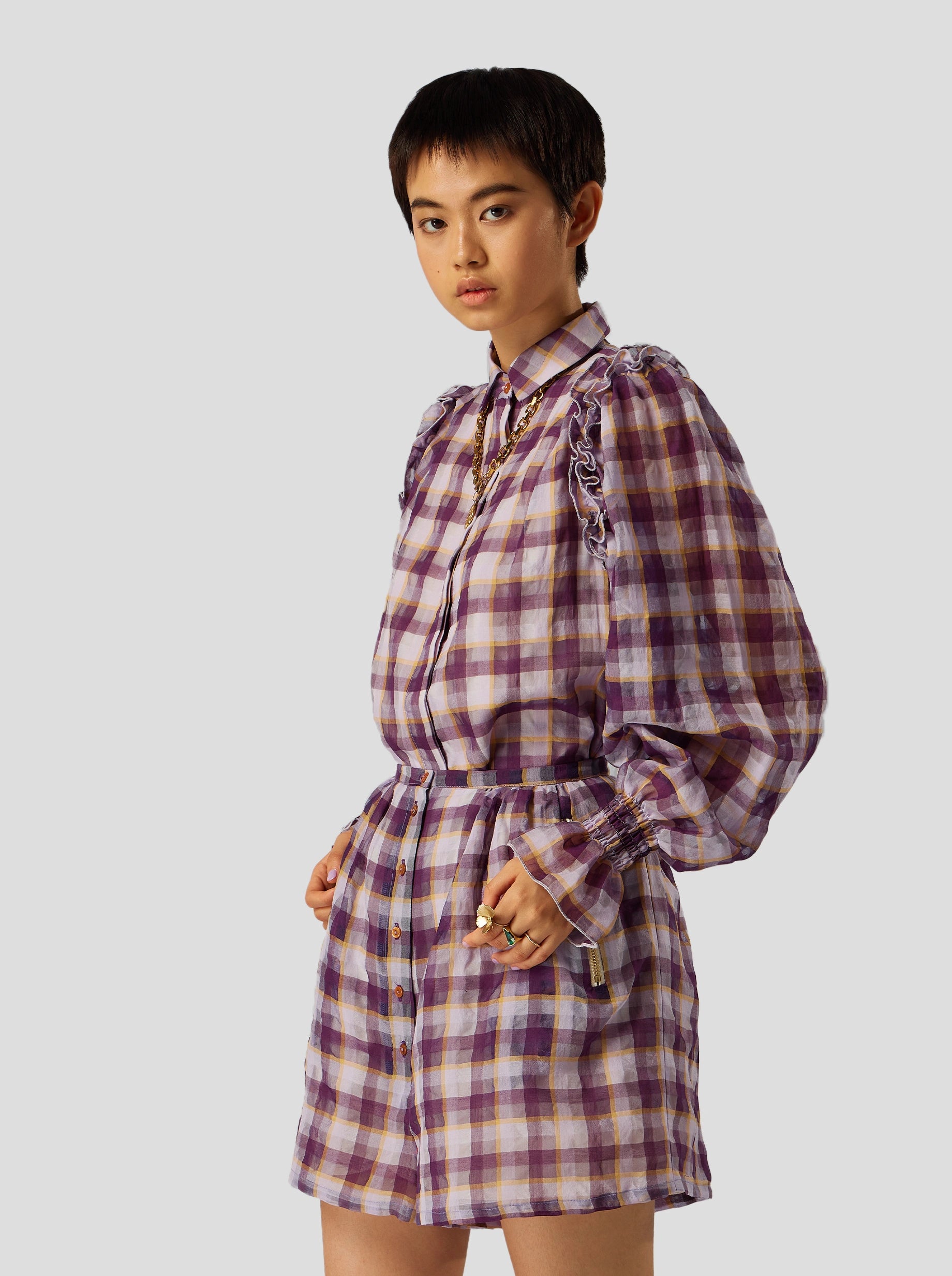 Imogen shirt in Nebulous Vichy