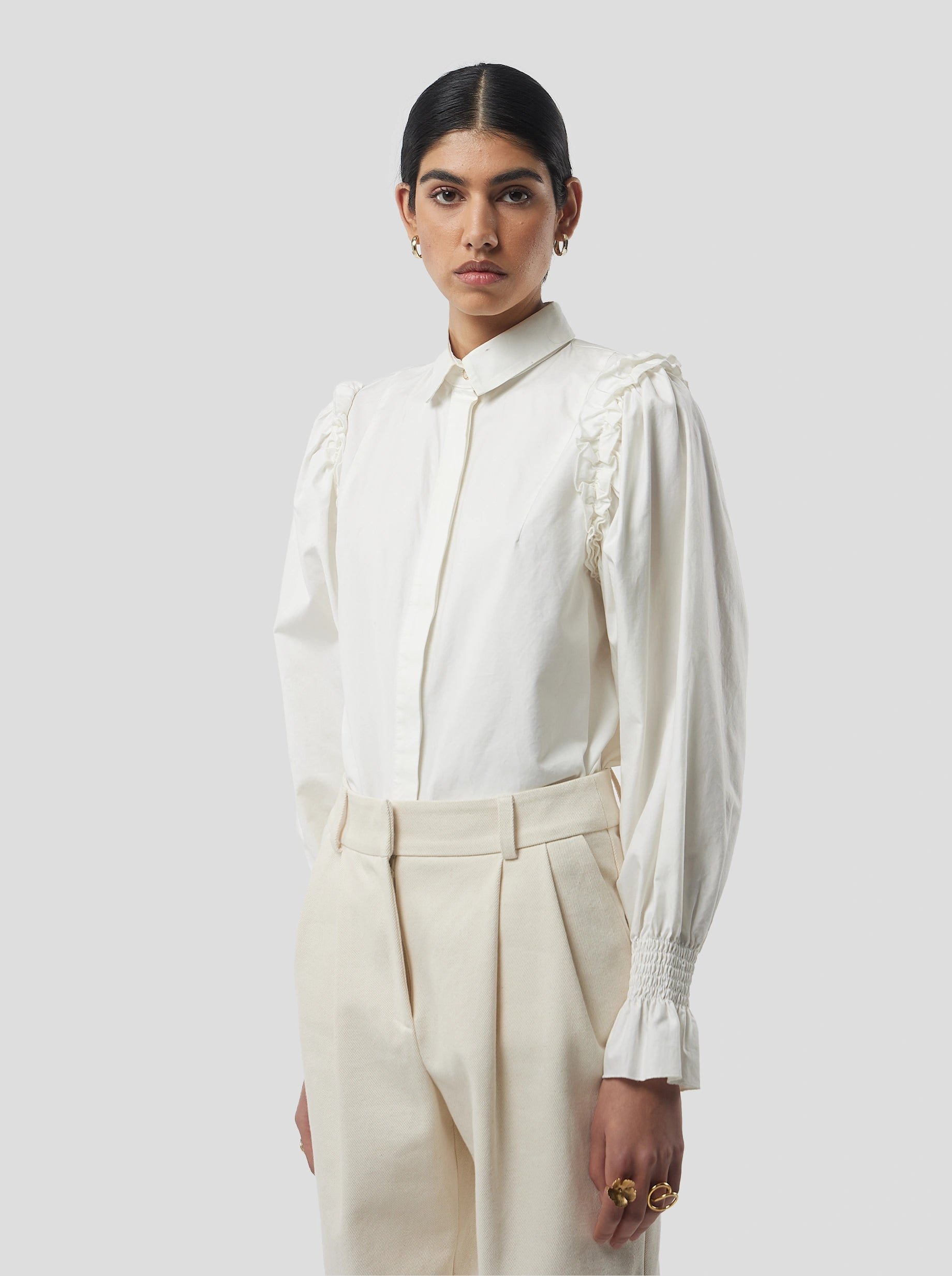 Imogen Shirt in White Cotton