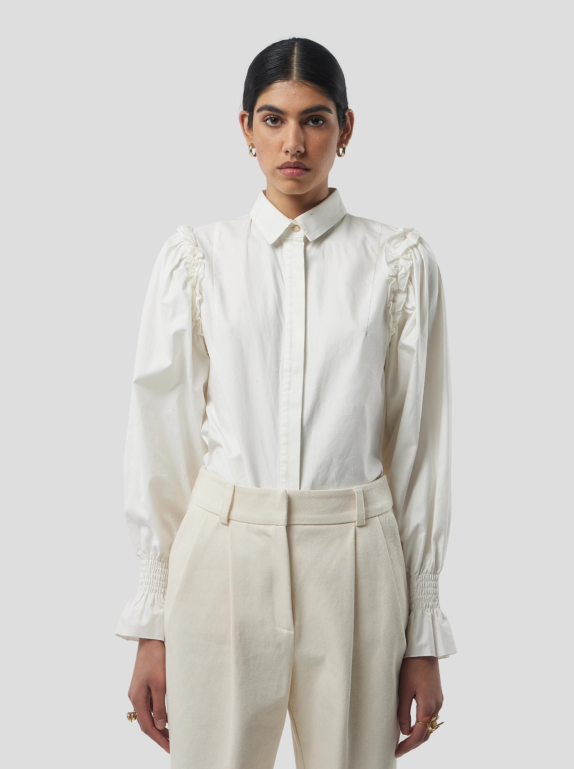 Imogen Shirt in White Cotton
