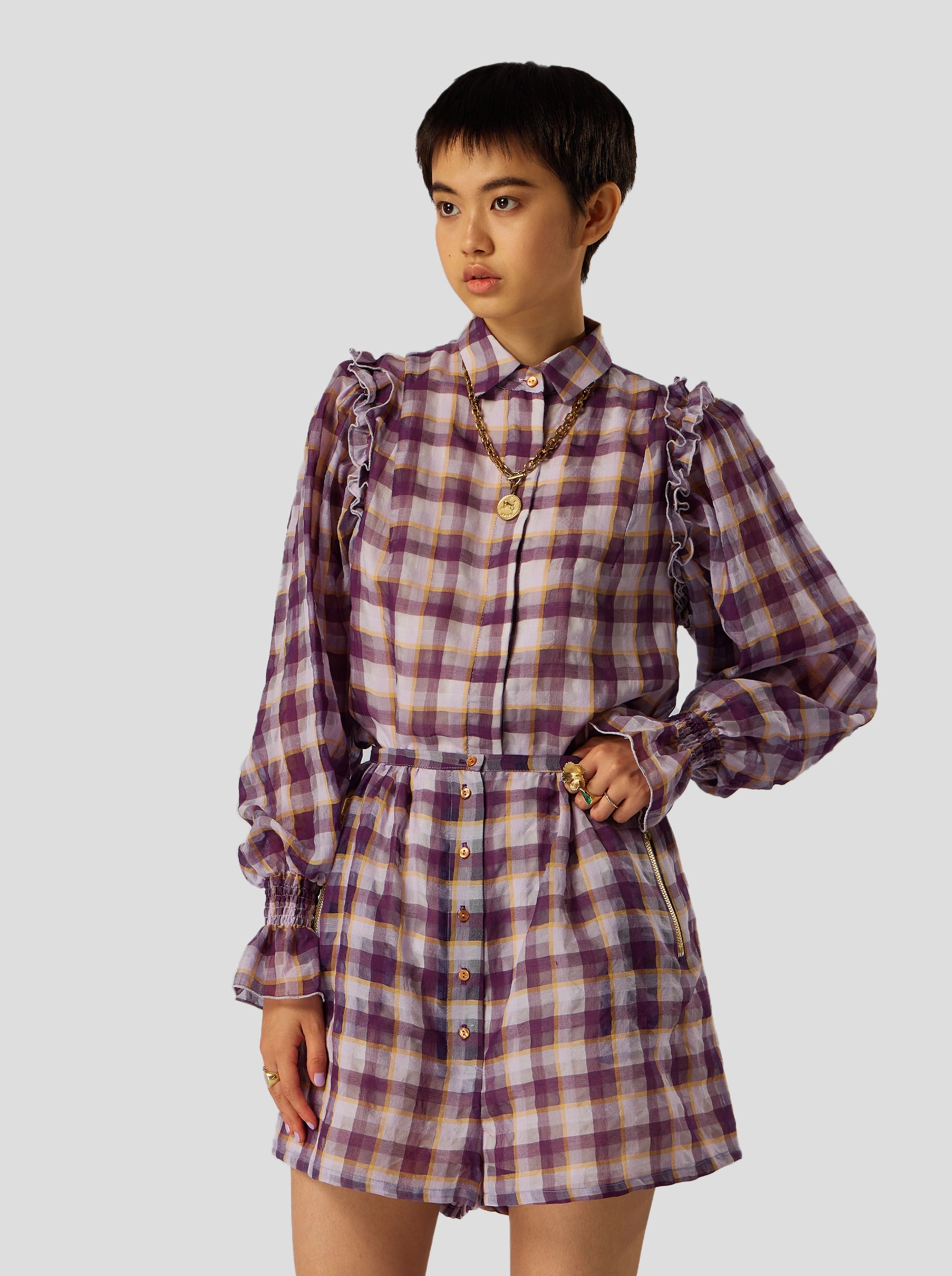 Imogen shirt in Nebulous Vichy