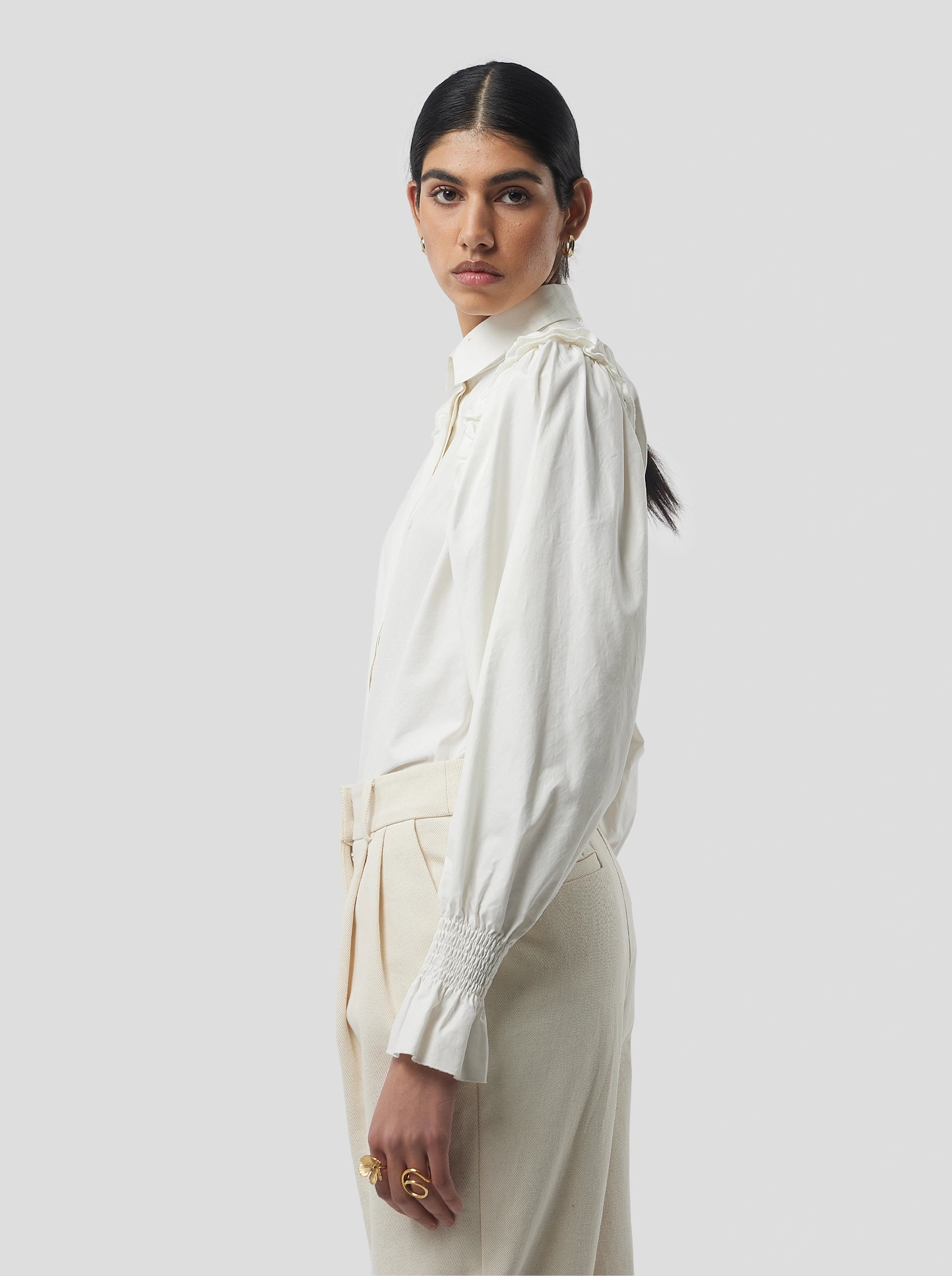Imogen Shirt in White Cotton