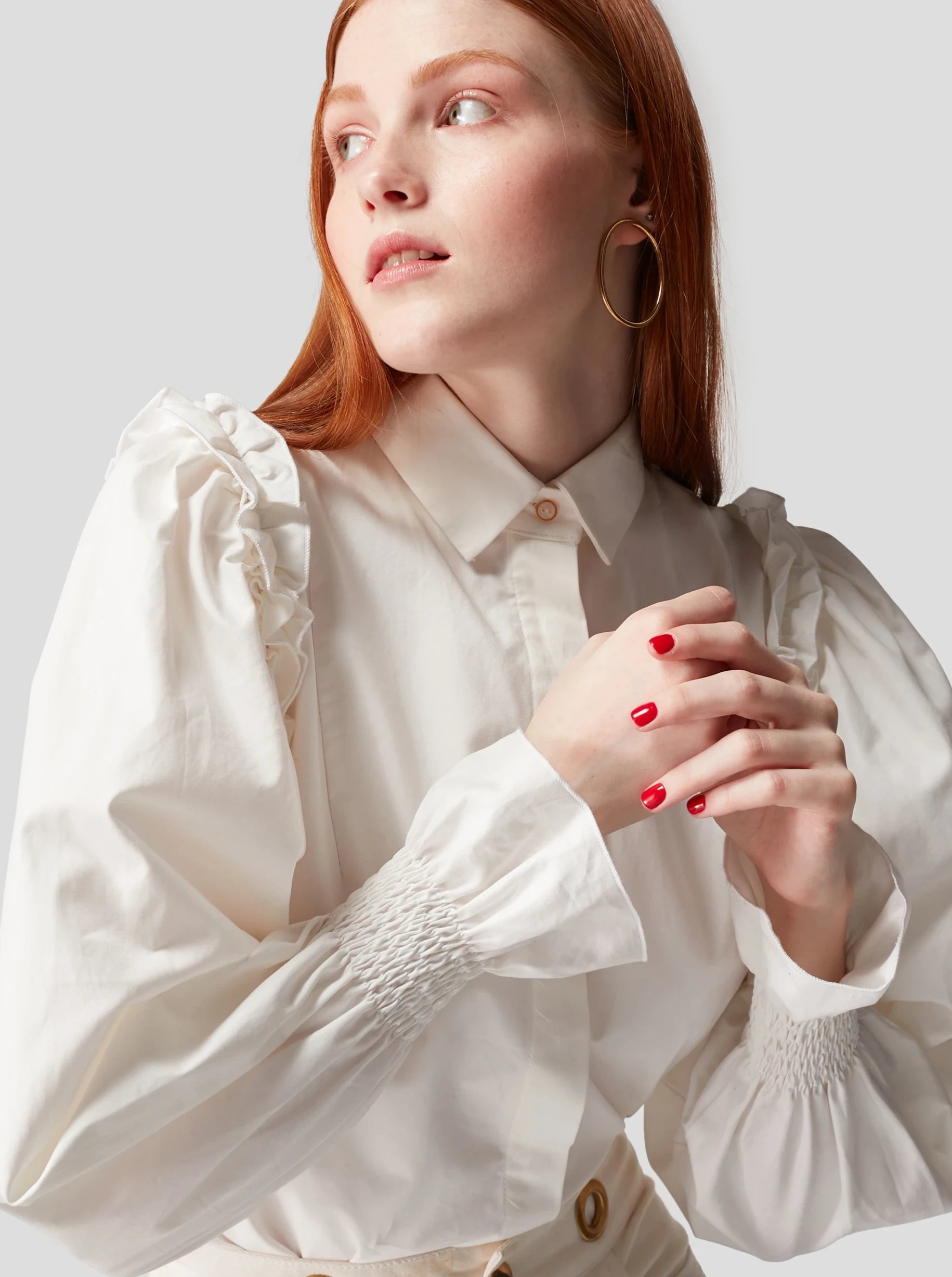 Imogen Shirt in White Cotton