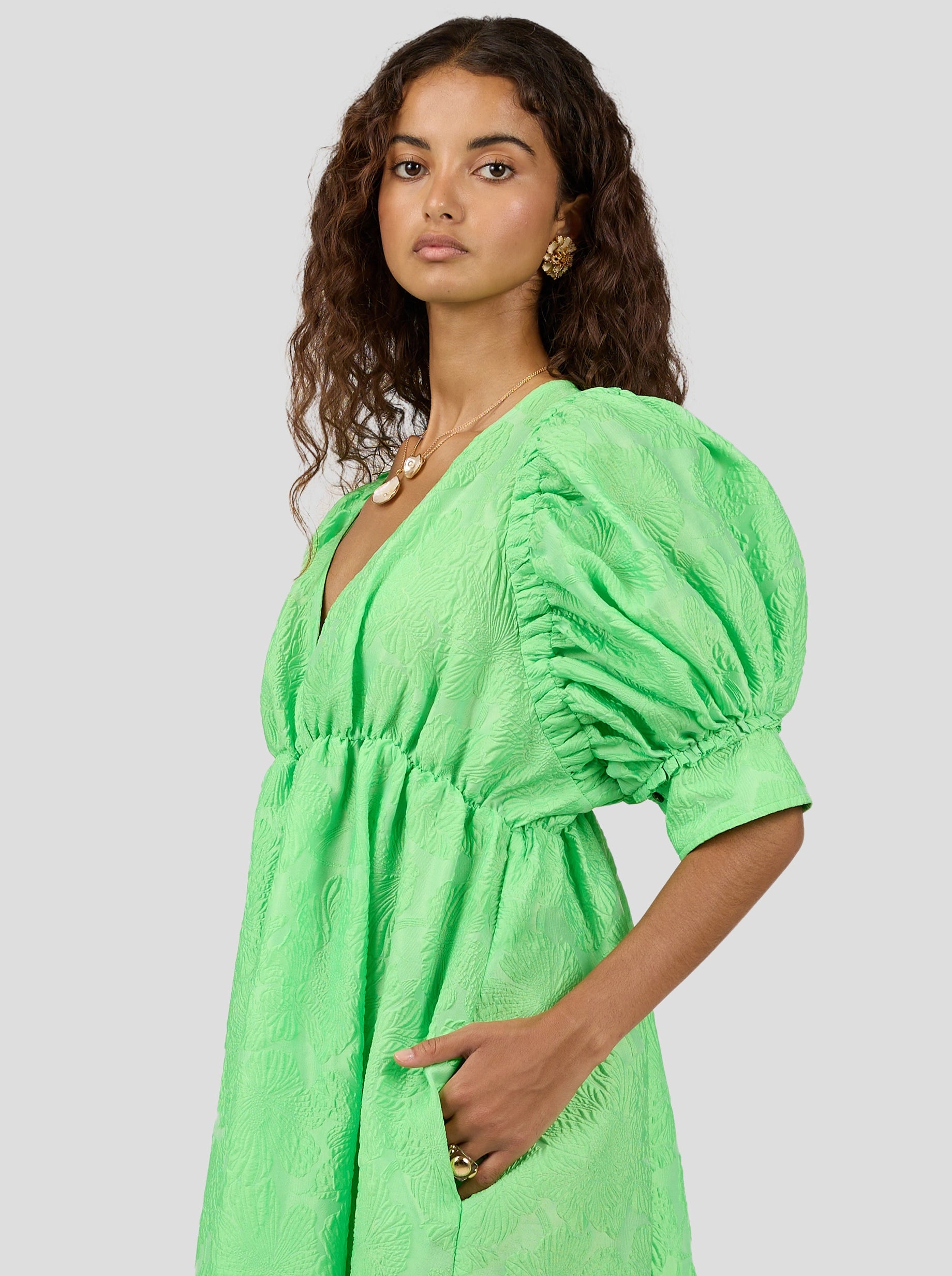 Jim dress in embossed Cactus