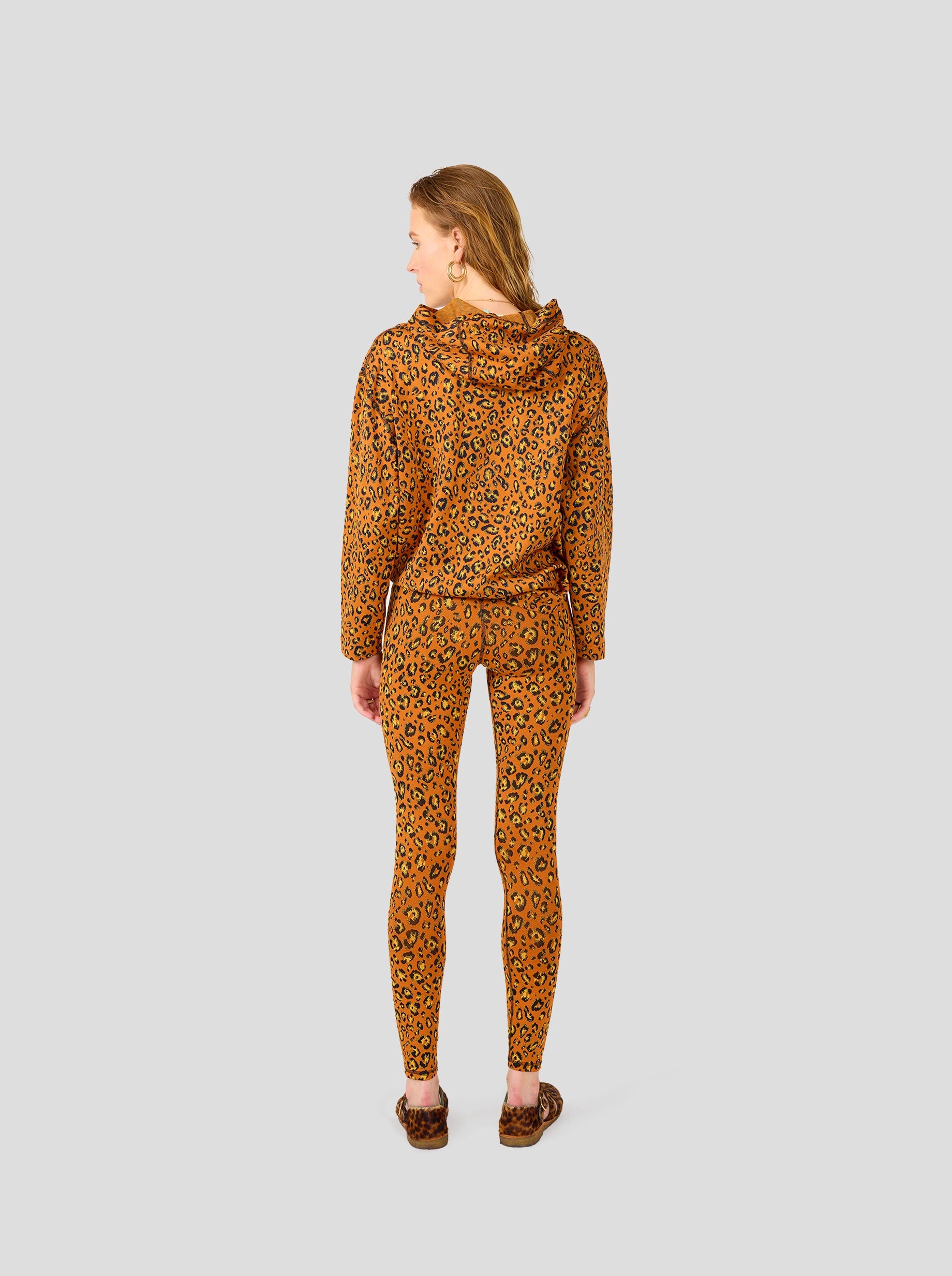 Legging Glue in ochre Leopard jersey