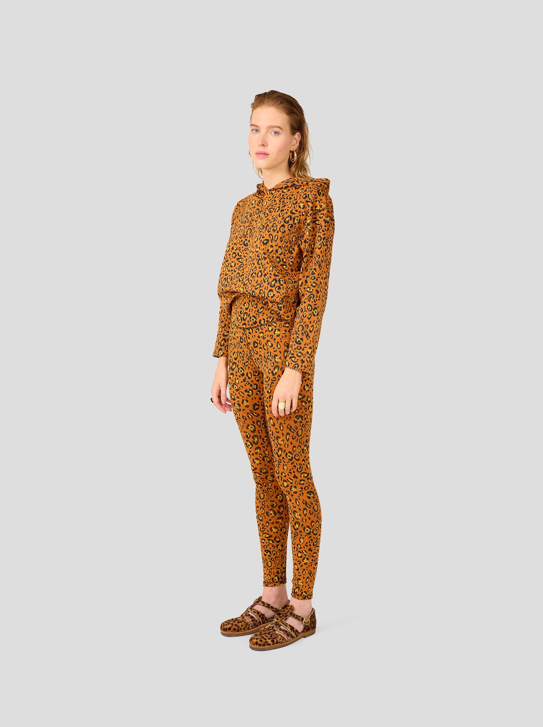 Legging Glue in ochre Leopard jersey