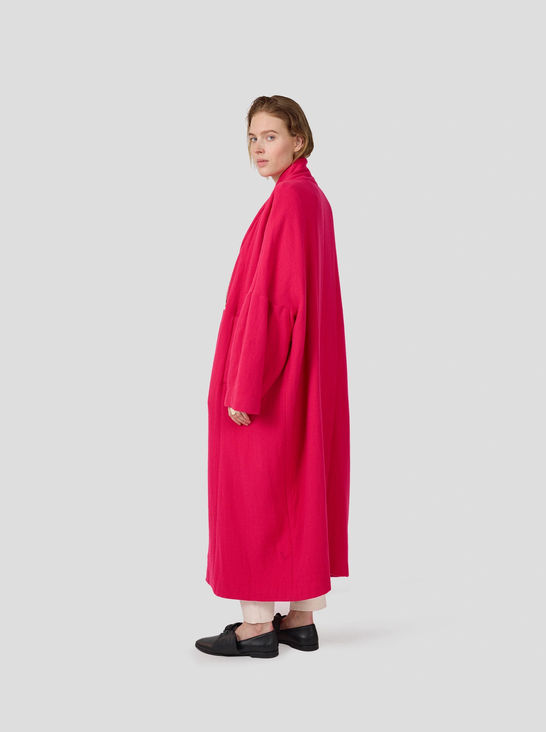 Eren Coat in Pink Razuberi Cashmere