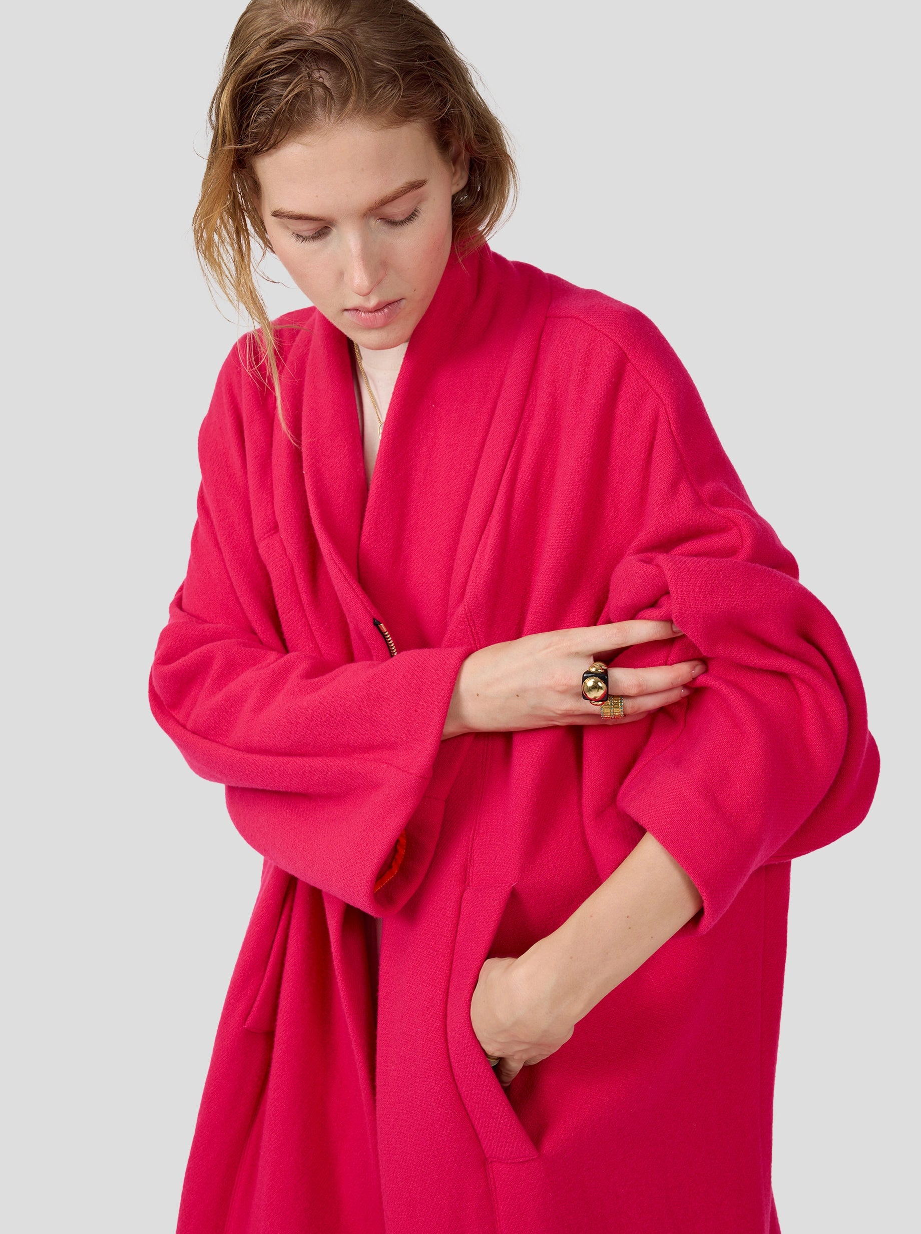 Eren Coat in Pink Razuberi Cashmere