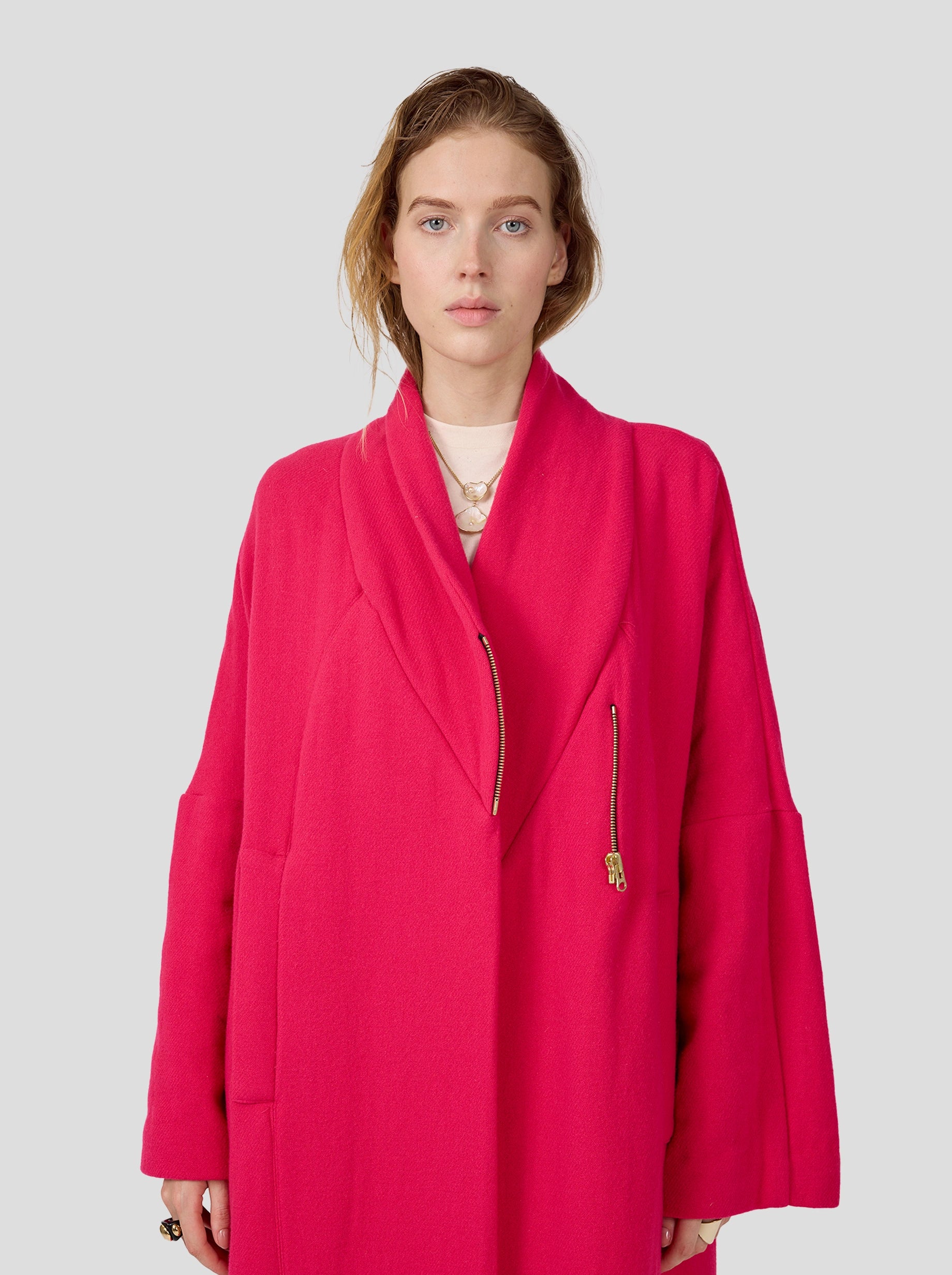 Eren Coat in Pink Razuberi Cashmere