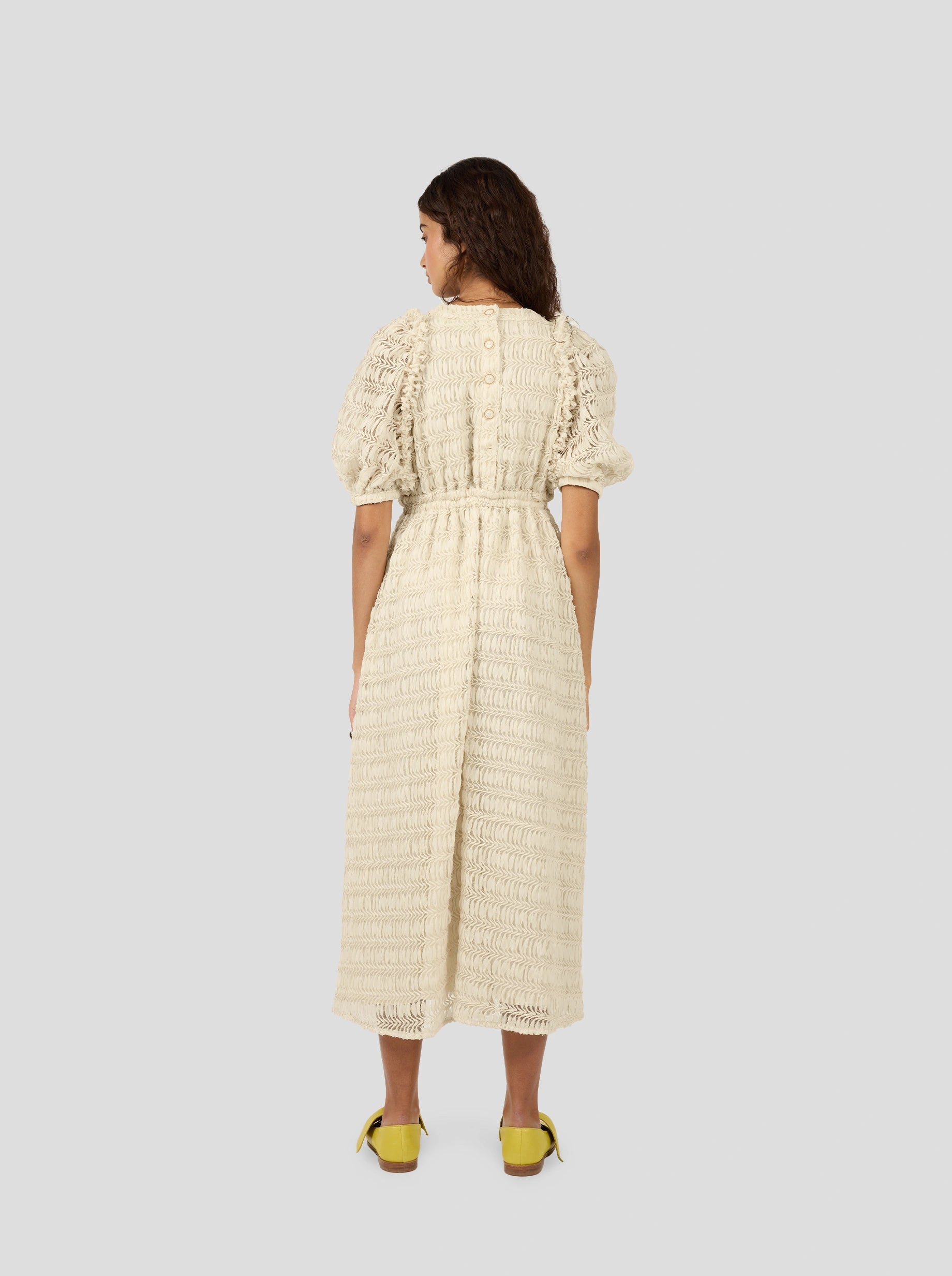 Martha Dress In Sand Paper Mâché Lace