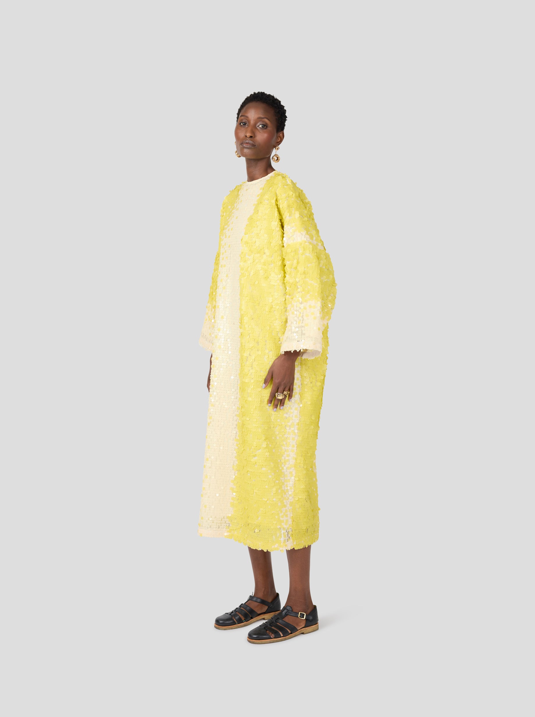 Milo dress in Sequins Yellow Meringue