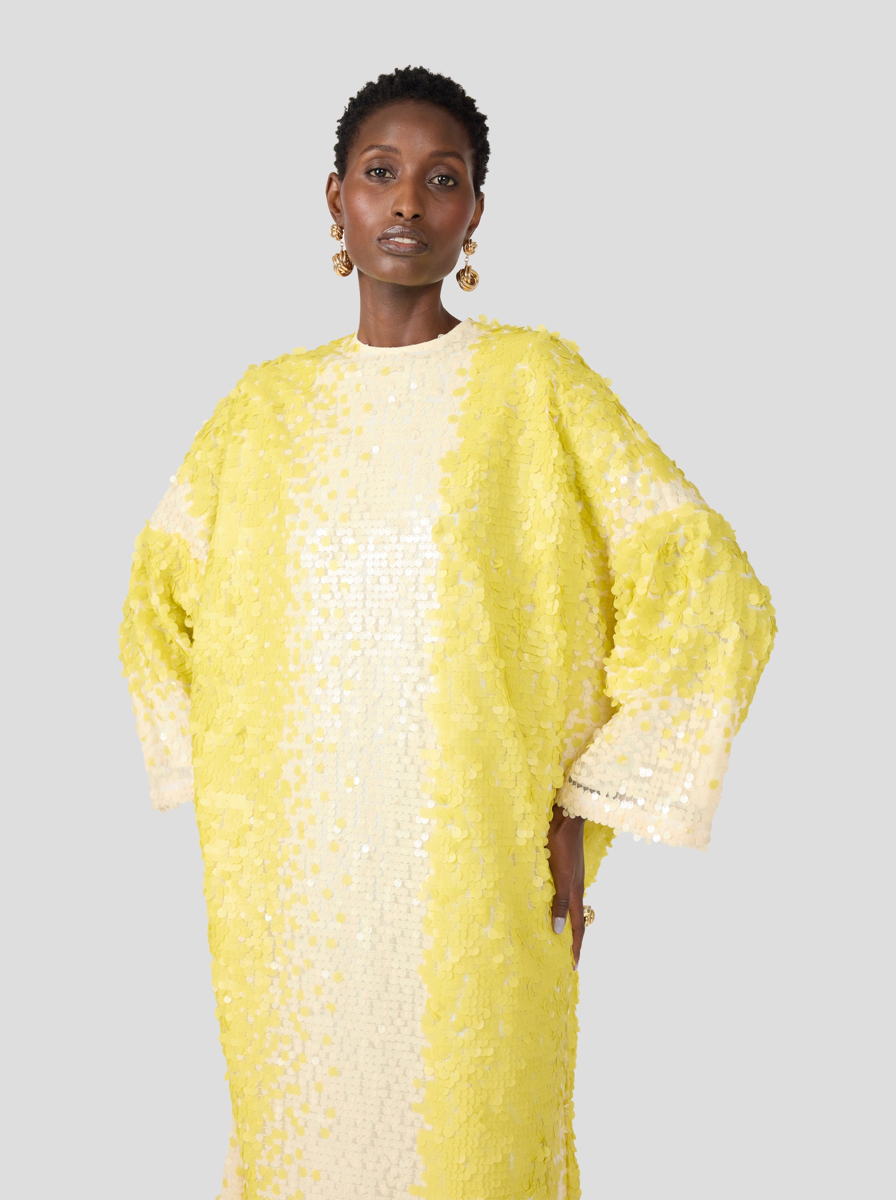 Milo dress in Sequins Yellow Meringue