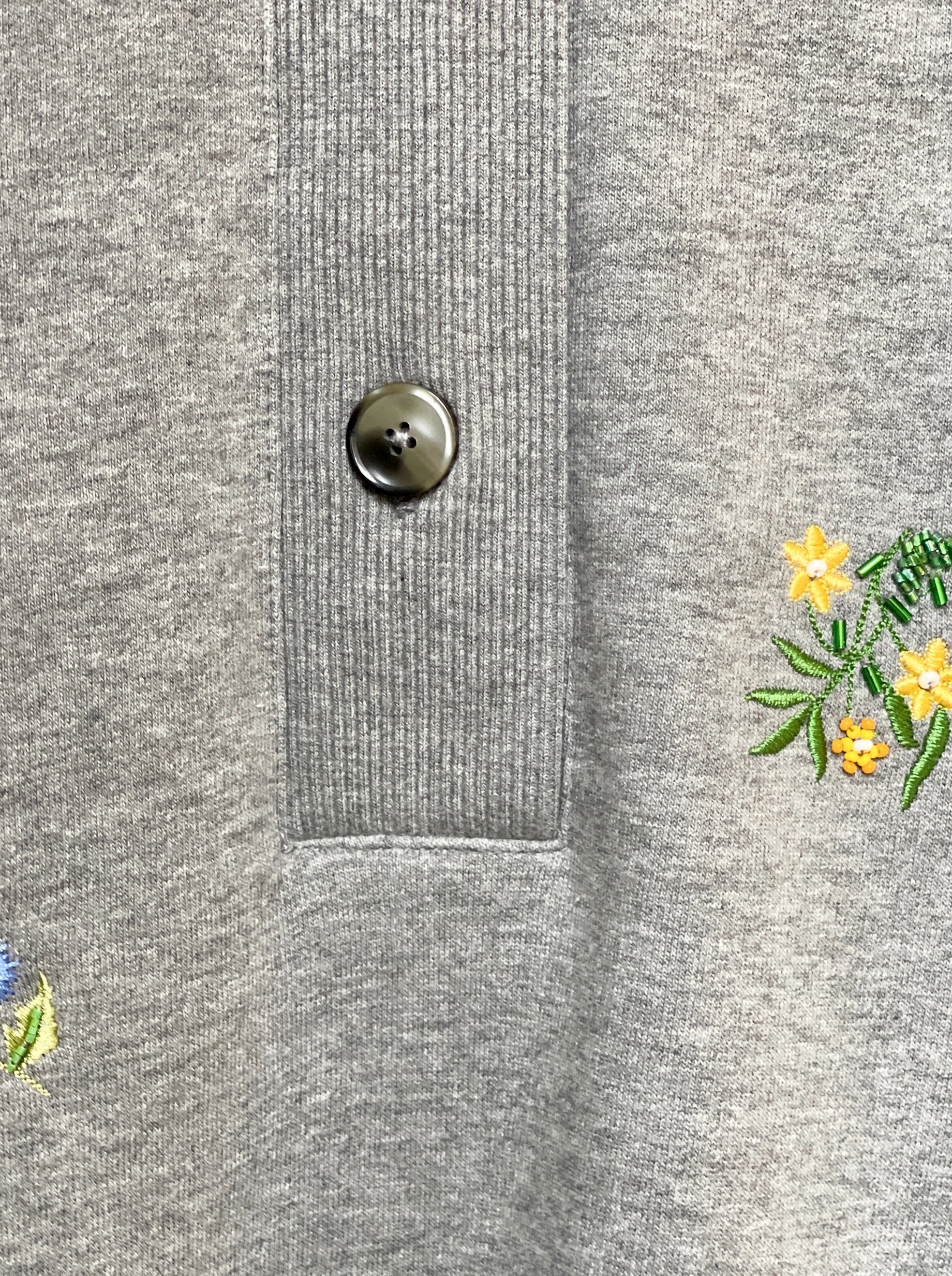 Milo dress in grey beaded embroidered fleece