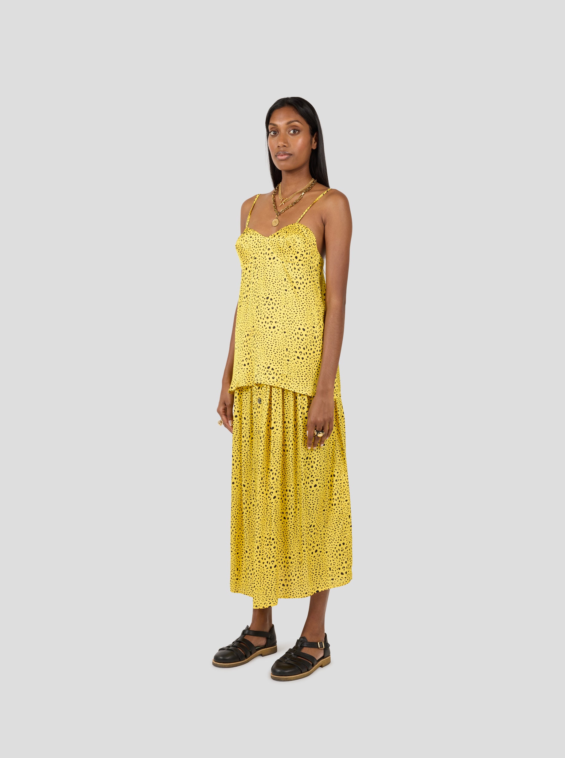 Nelson Top in Yellow Leopard