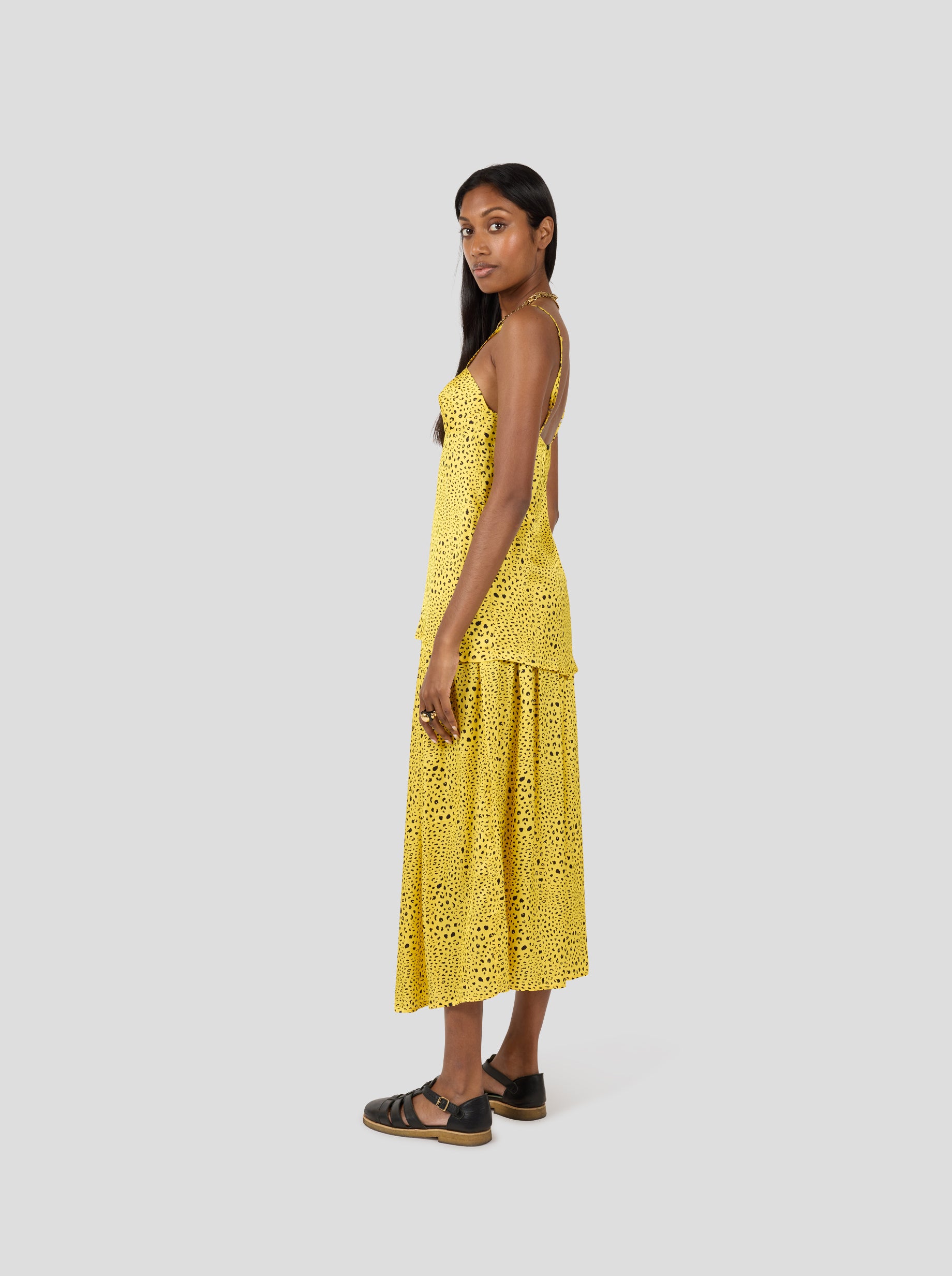 Nelson Top in Yellow Leopard