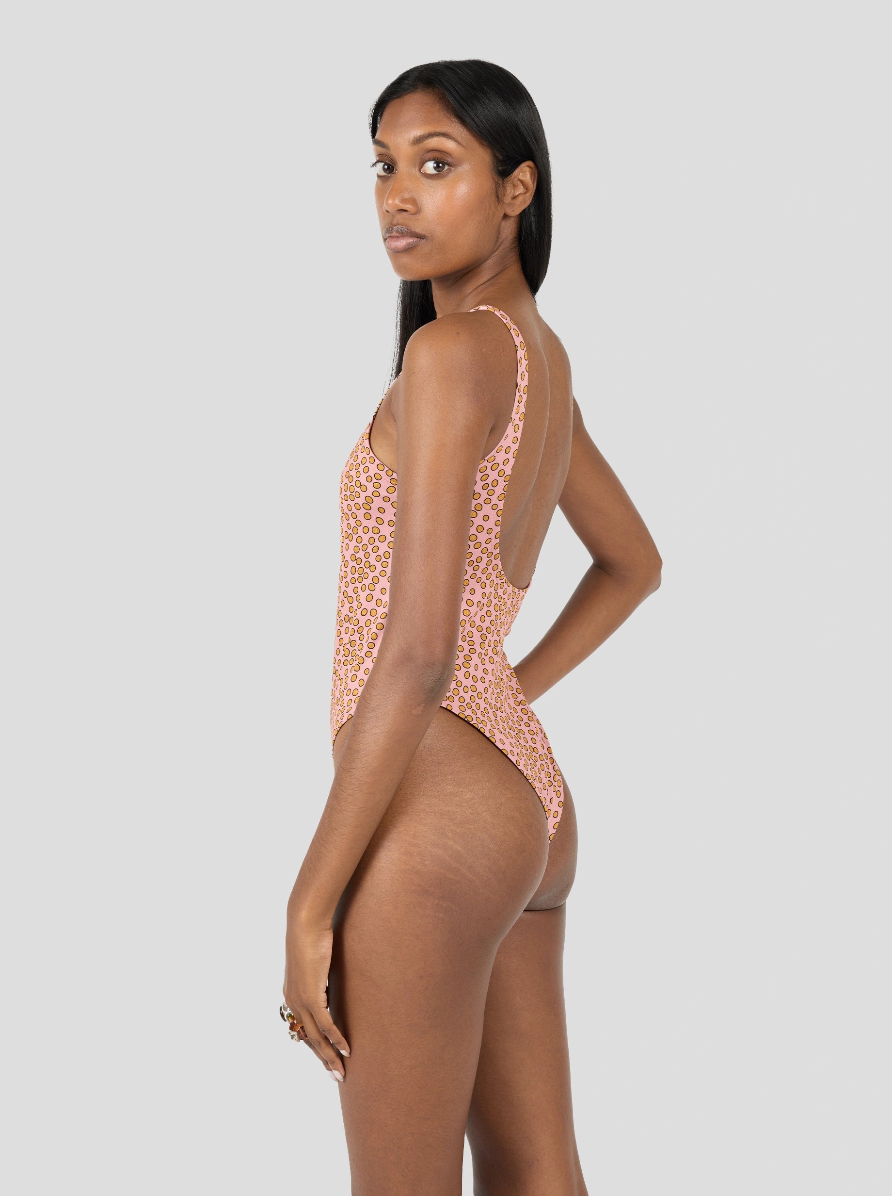 OTIS SWIMSUIT IN CANYON CLAY MESSY DOTS PRINT