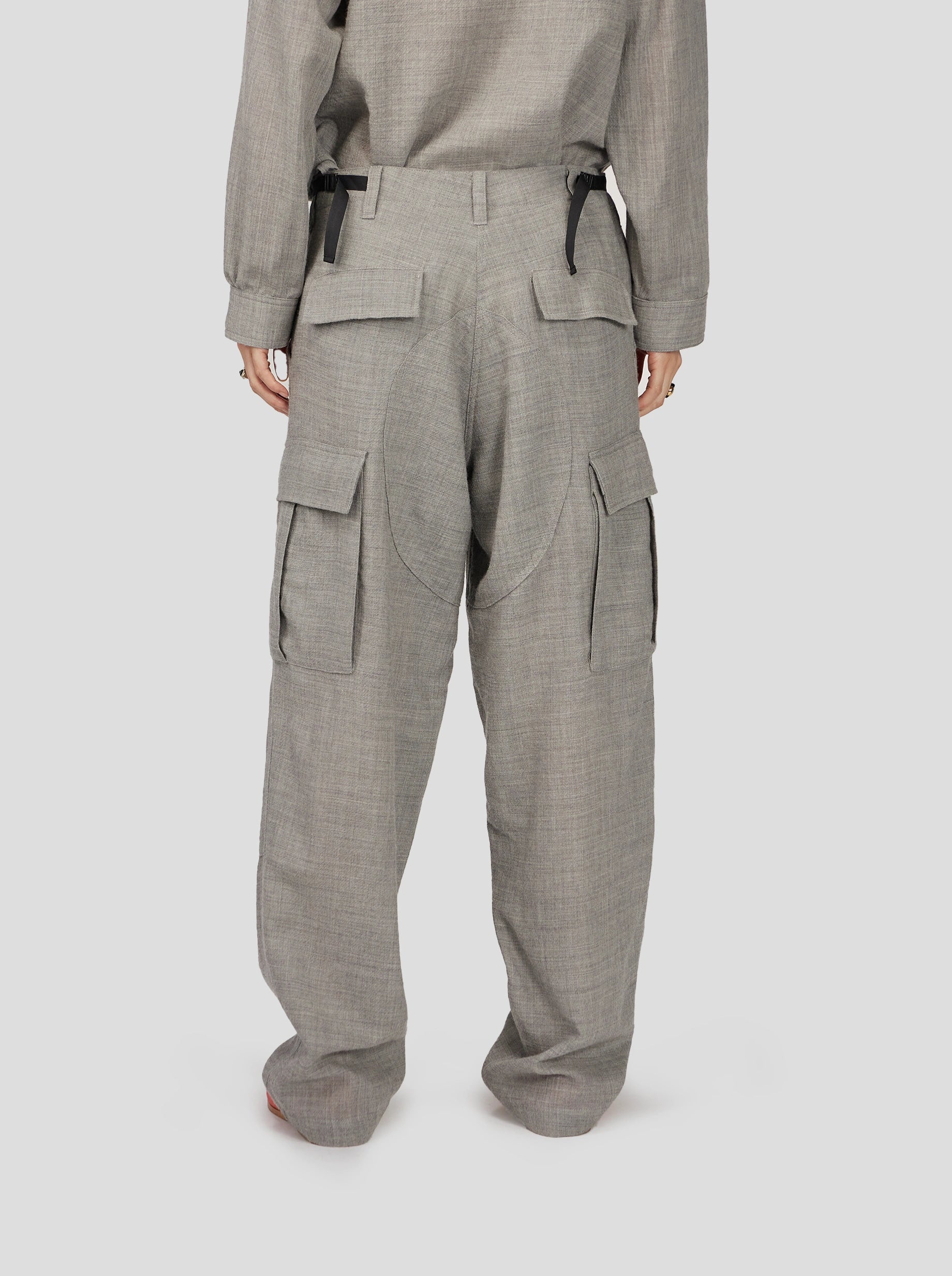 Santino Cargo Pants in Ash Wool Cloth