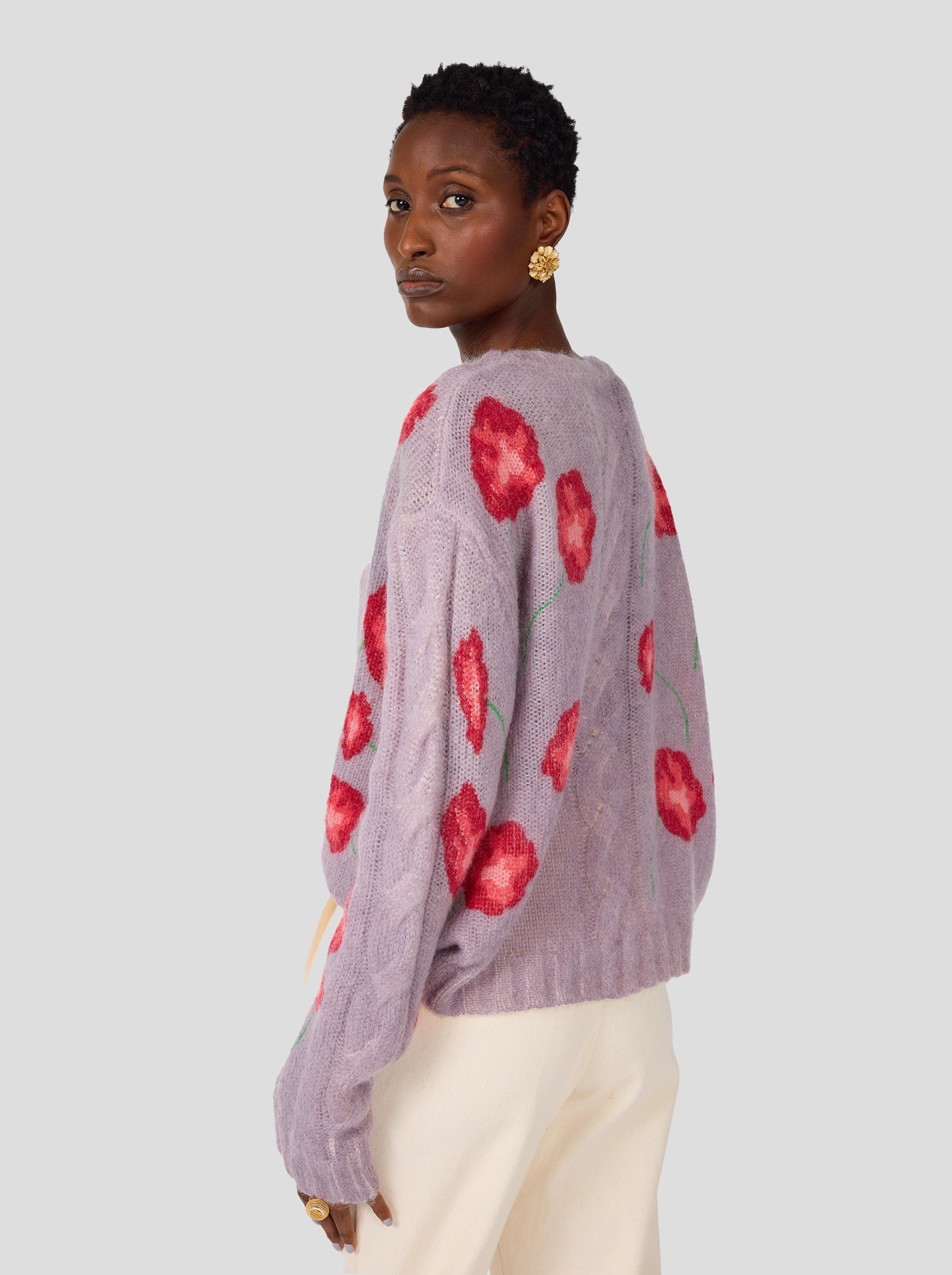 Ellis sweater in lilac Poppy knit